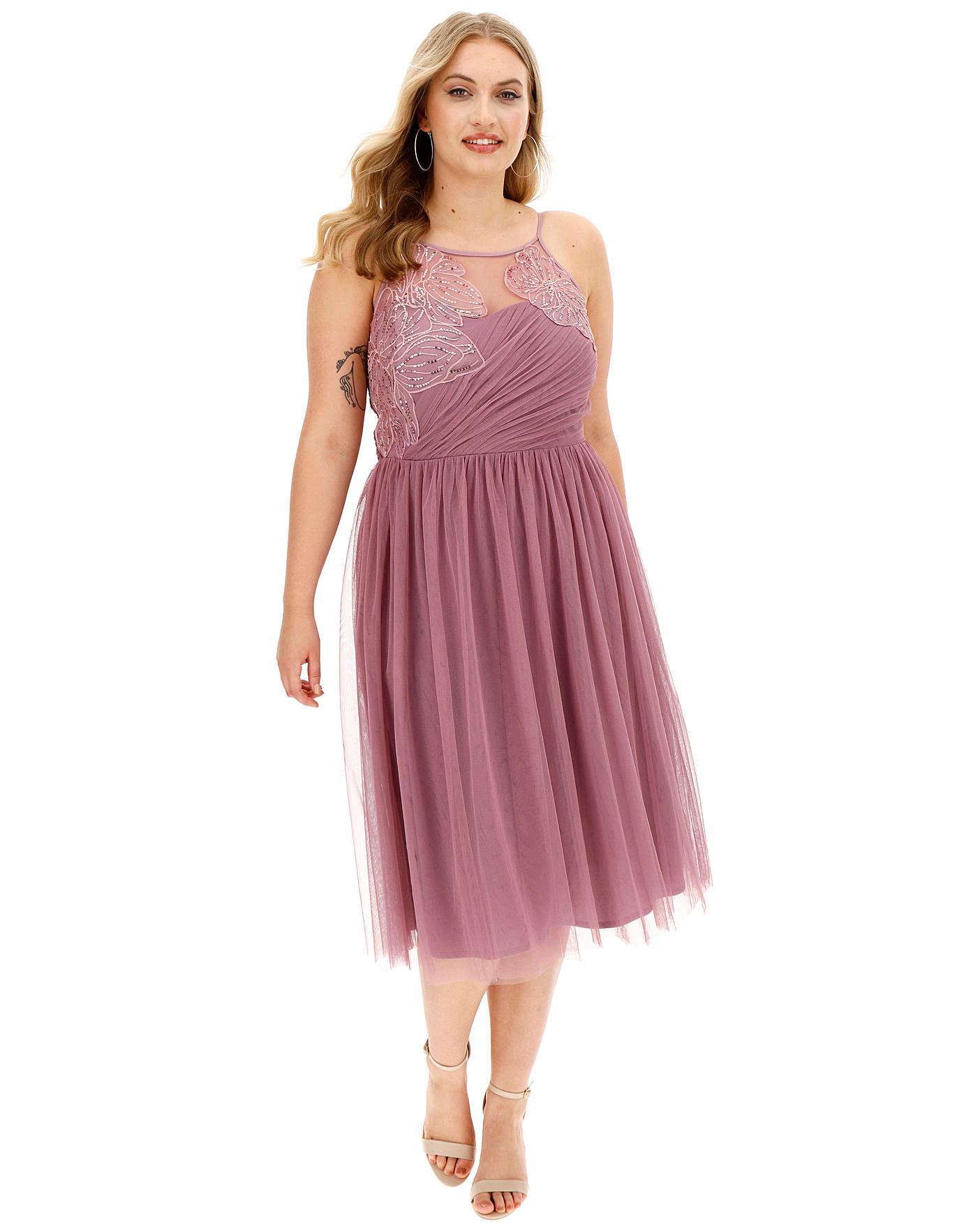 little mistress lilac midi dress