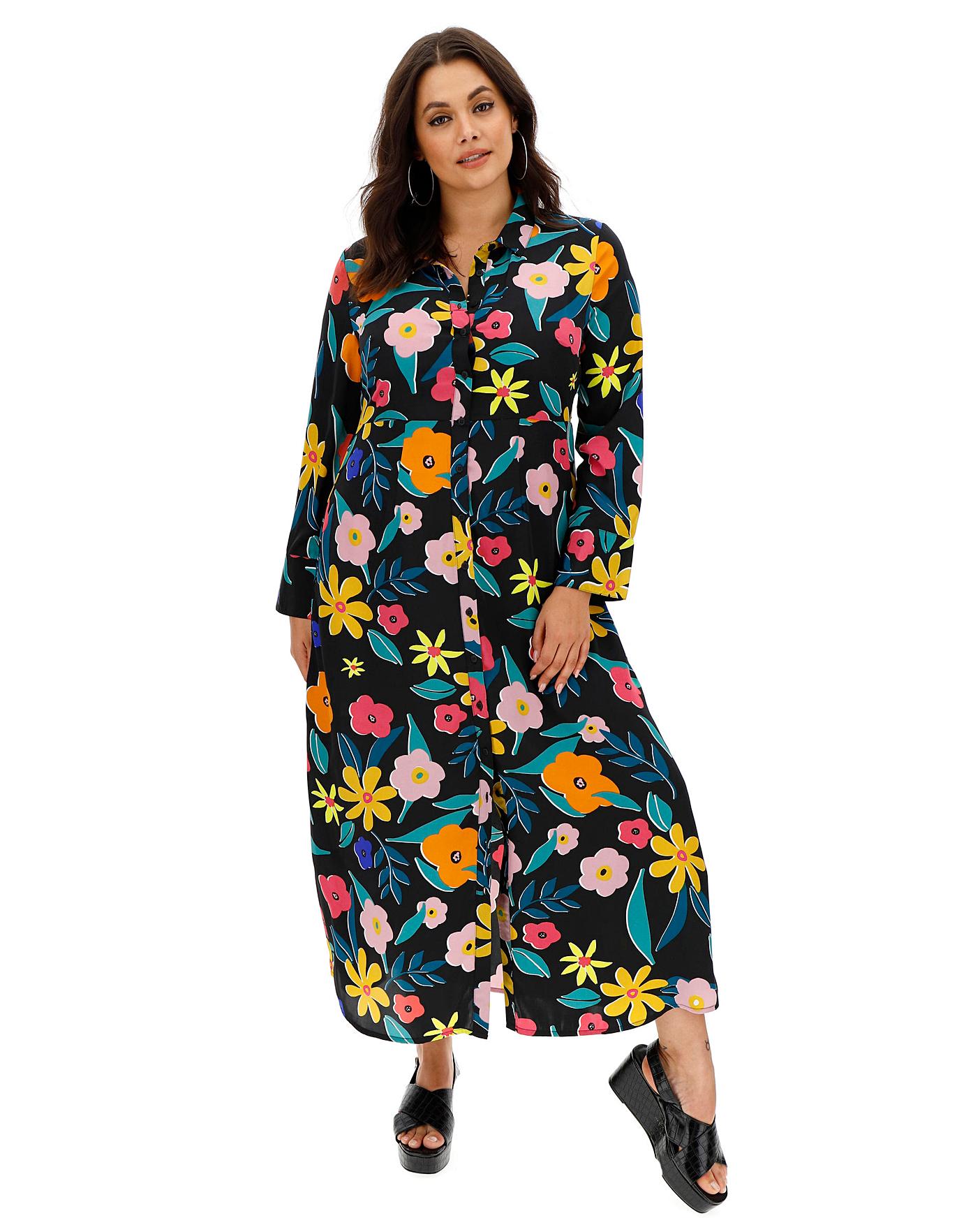 floral maxi shirt