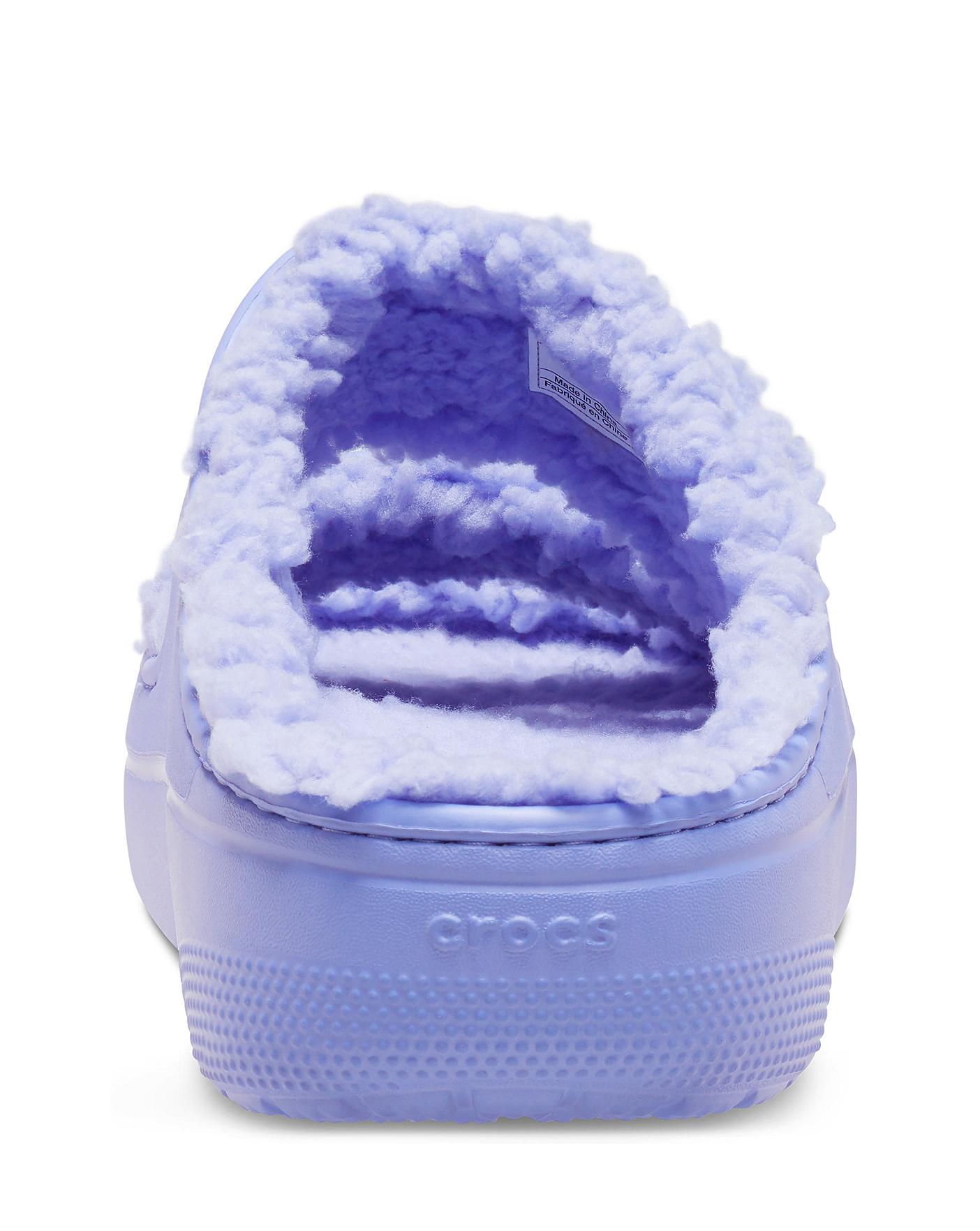 Fuzzy lavender online crocs