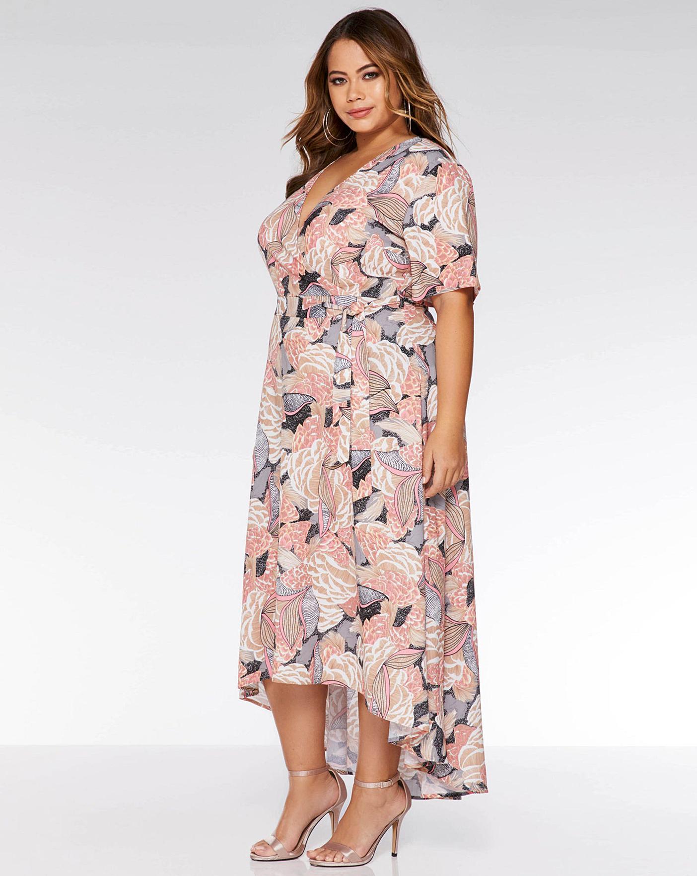 quiz pink wrap dress