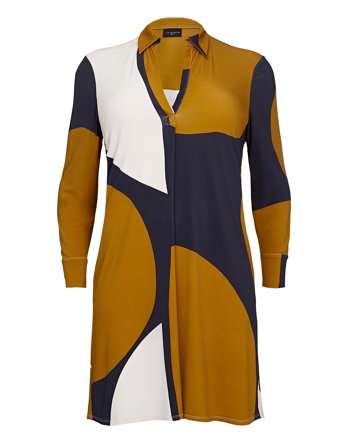 Live Unlimited Multi Print Shirt Dress Fashion World