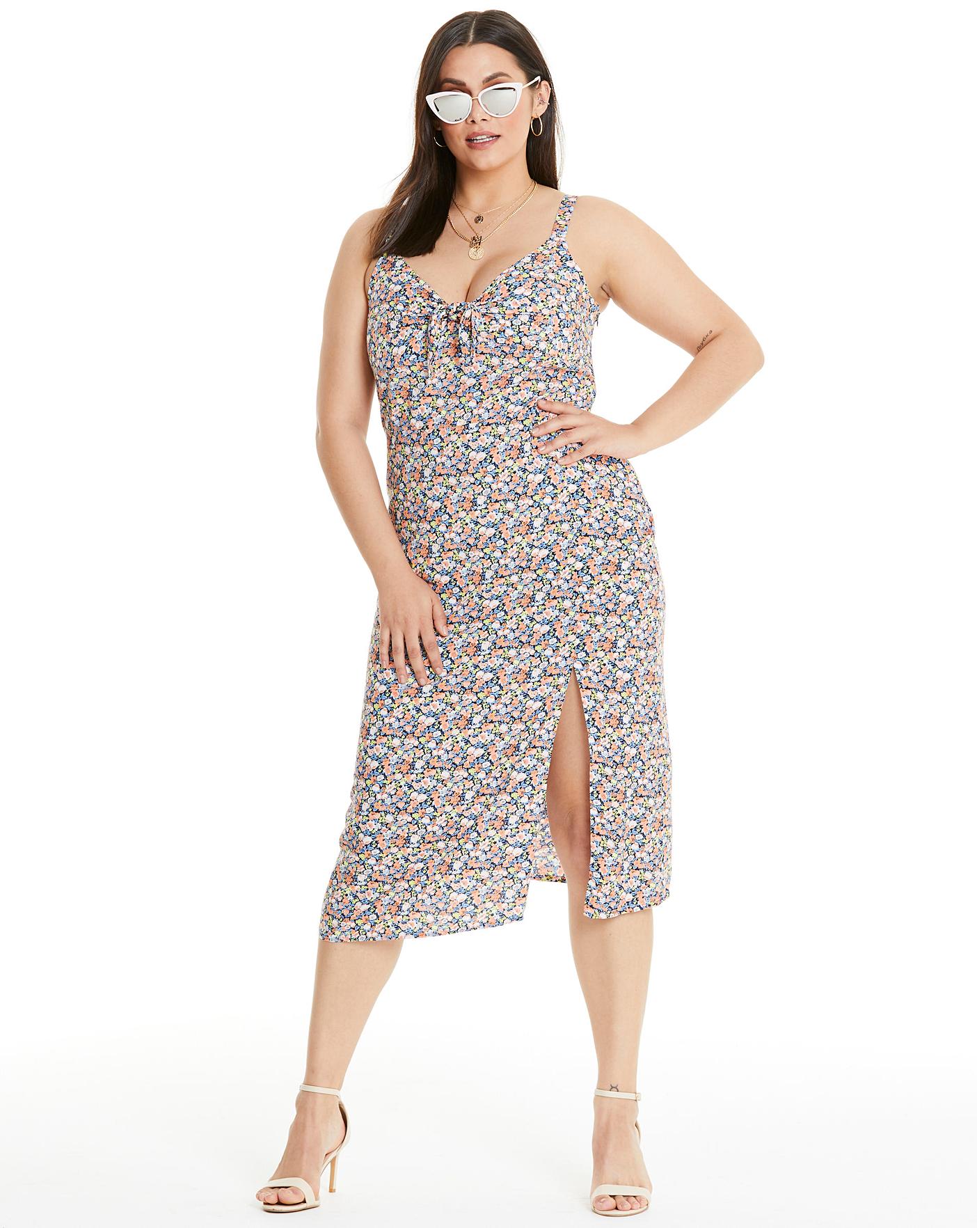 oasis ditsy midi dress