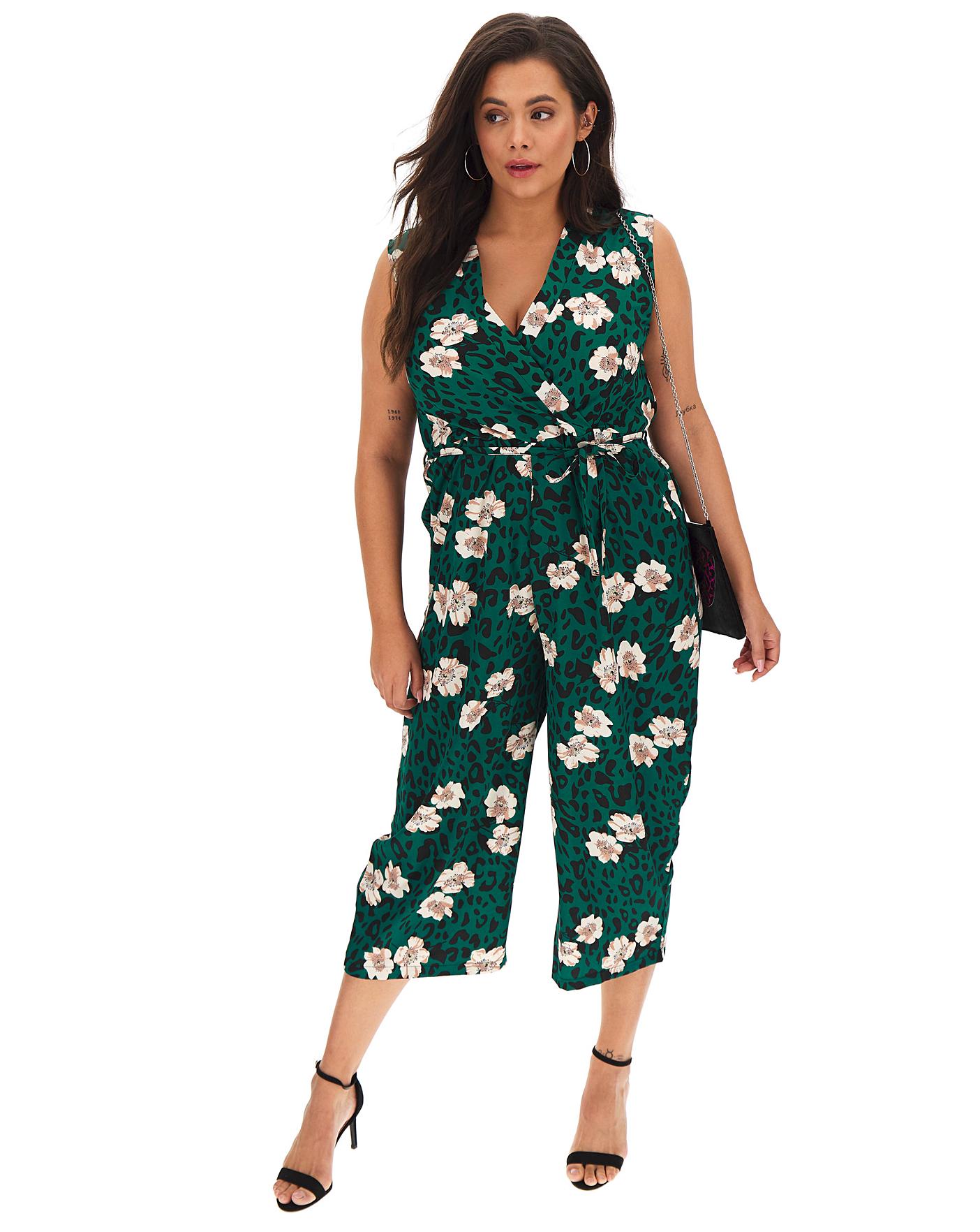 v neck culotte jumpsuit