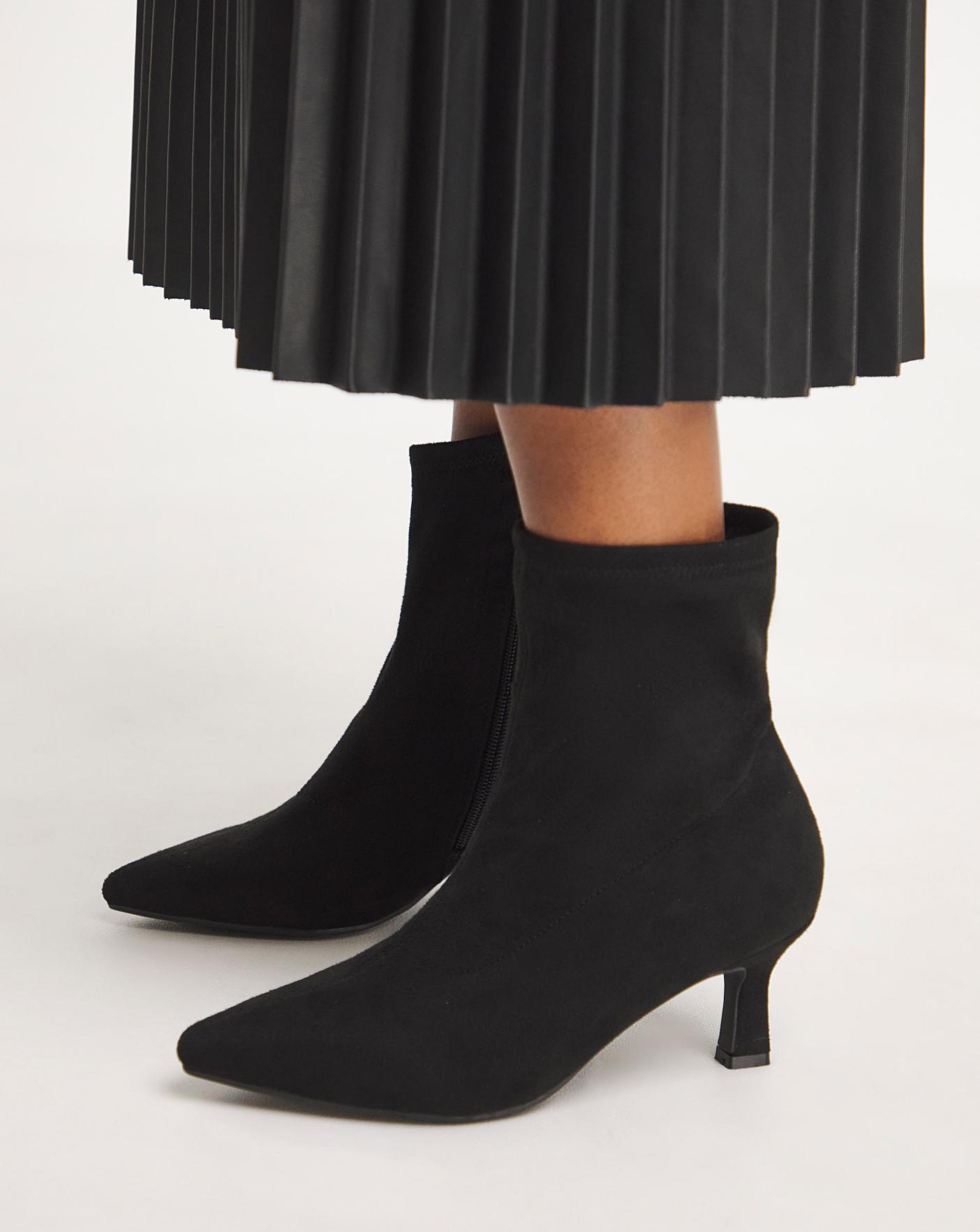 Refine Beige Knit Pointed Sock Ankle Boots | Public Desire