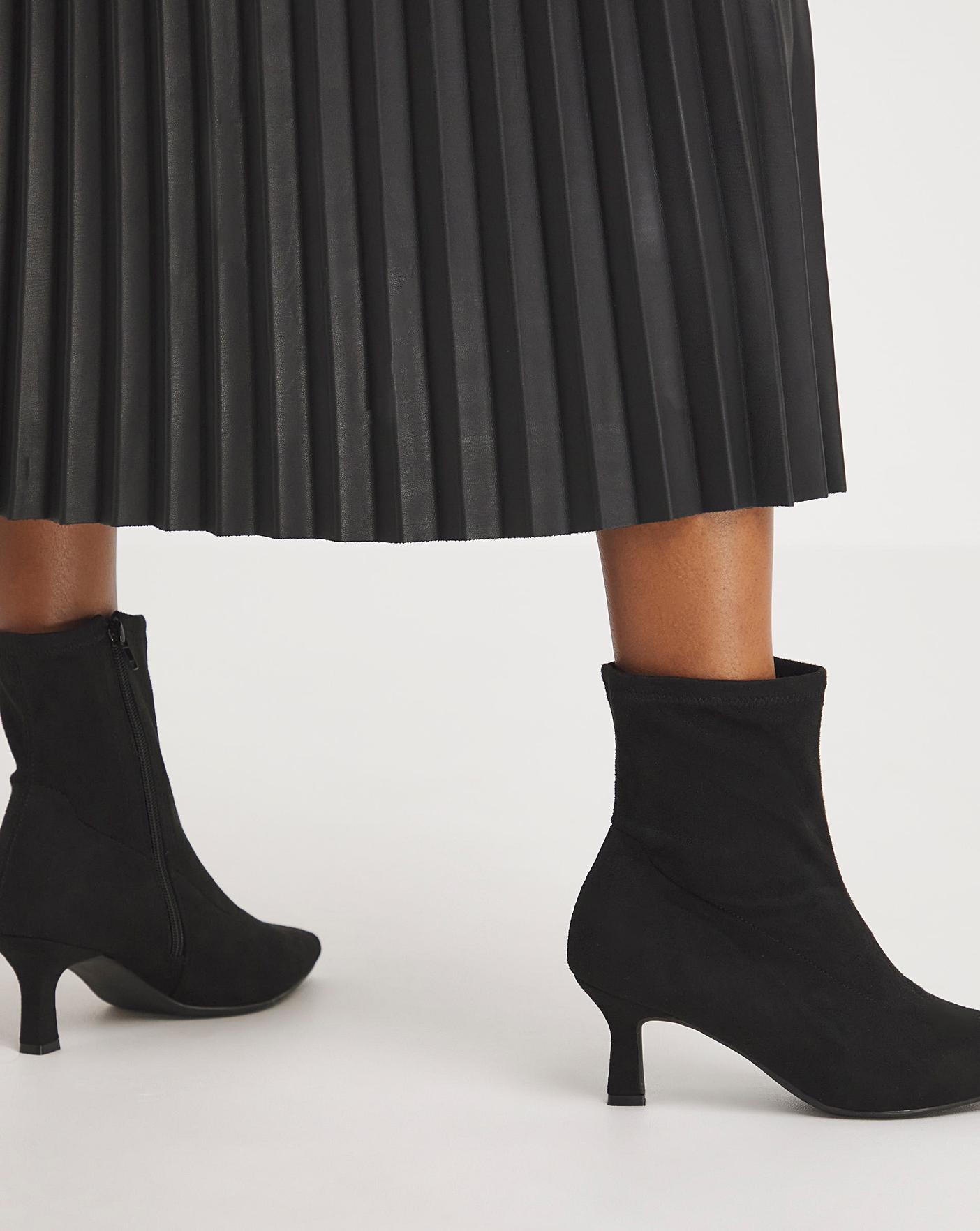 COS The Kitten-heel Sock Boots in Black | Lyst UK