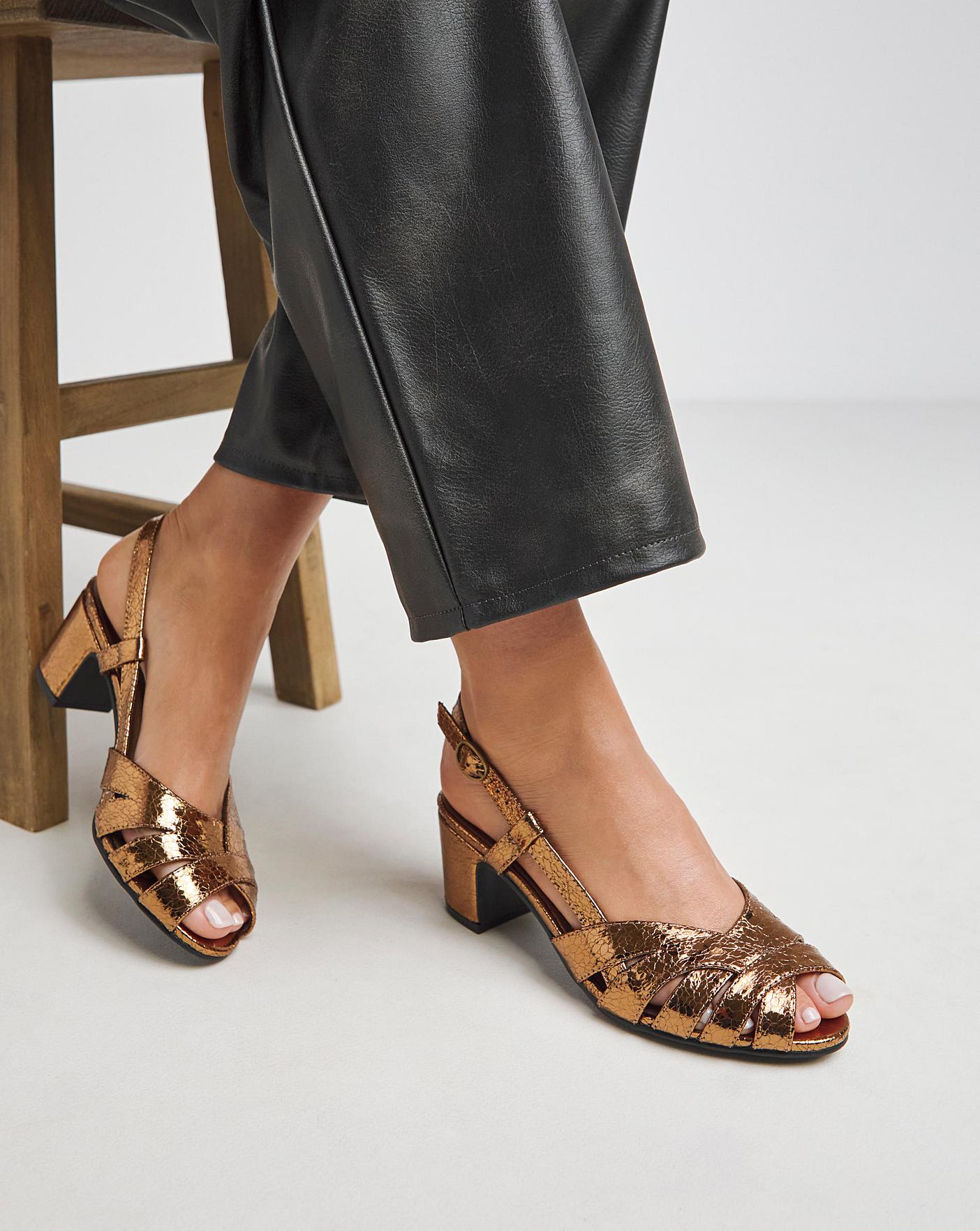 Peep Toe Sling Back Shoes Wide Fit Oxendales