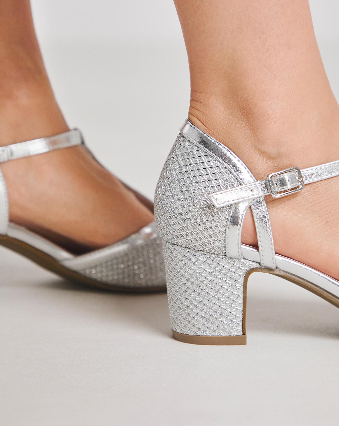 Block Heel Glitter Shoes Low Heel Low Block Silver Block Heel Shoe