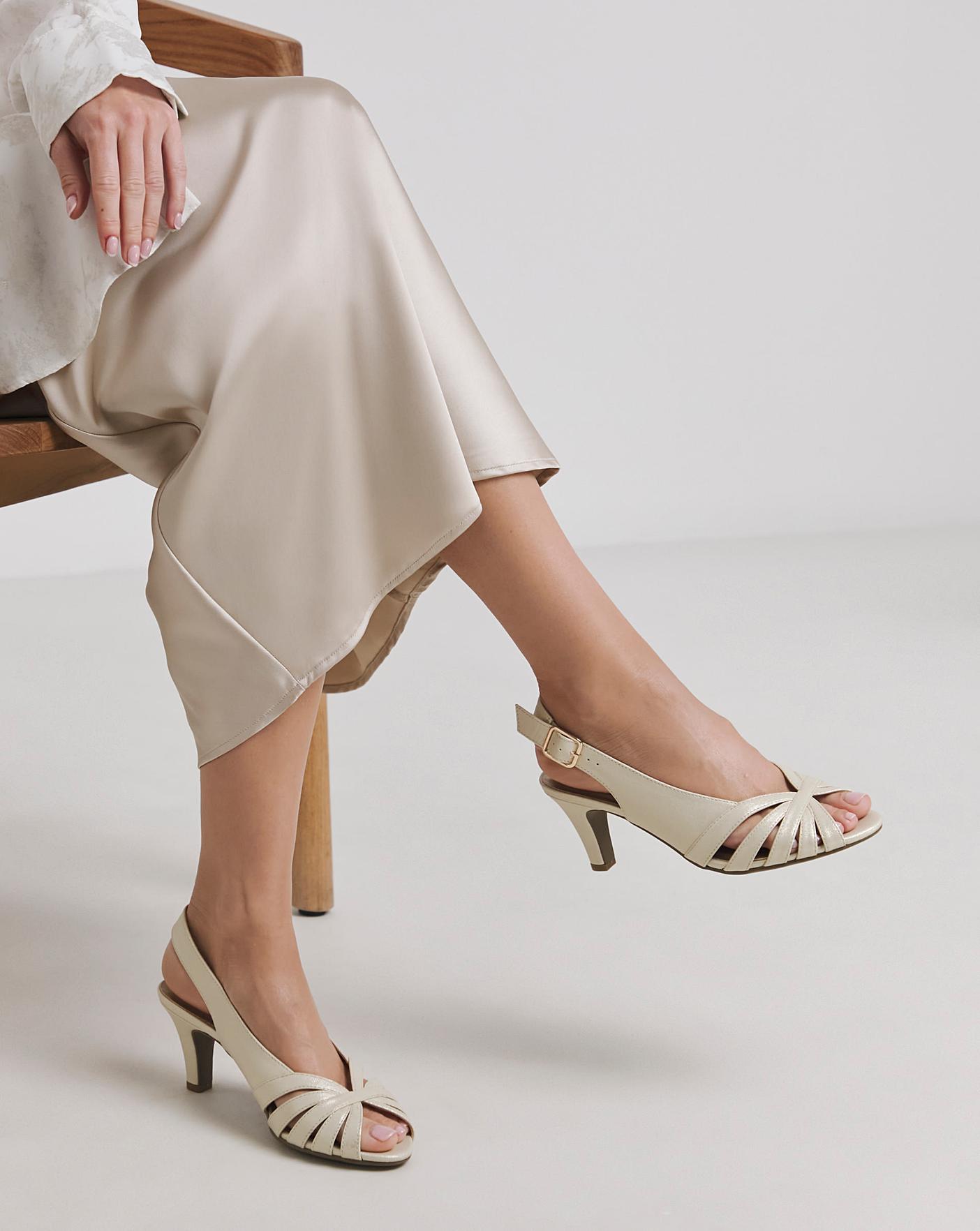 Peep Toe Slingback Shoes Ex Wide Simply Be