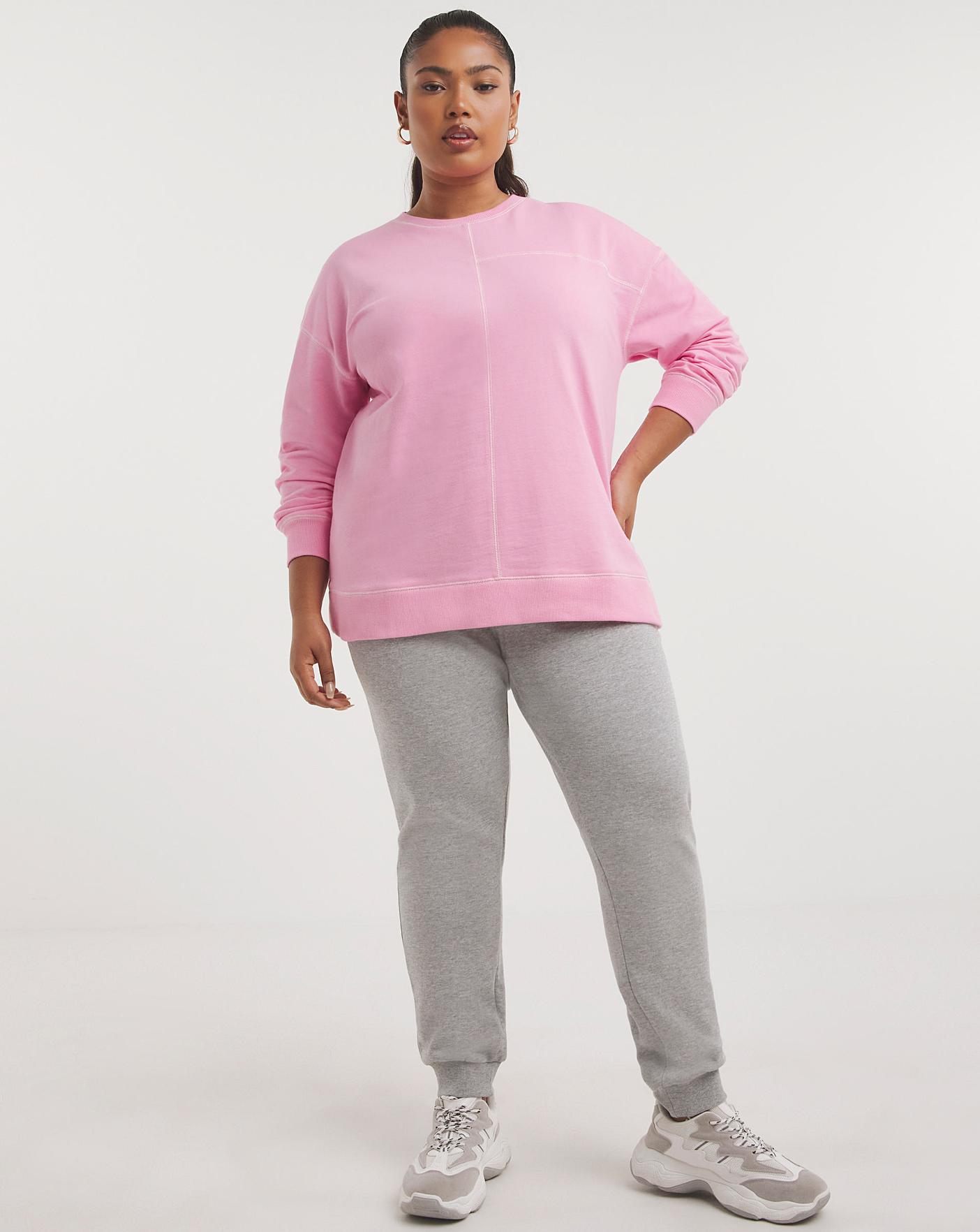 Pink Contrast Seam Sweatshirt | Fashion World