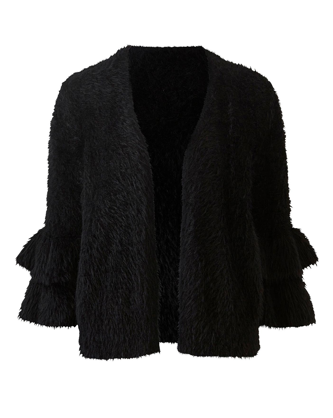 ruffle sleeve cardigan
