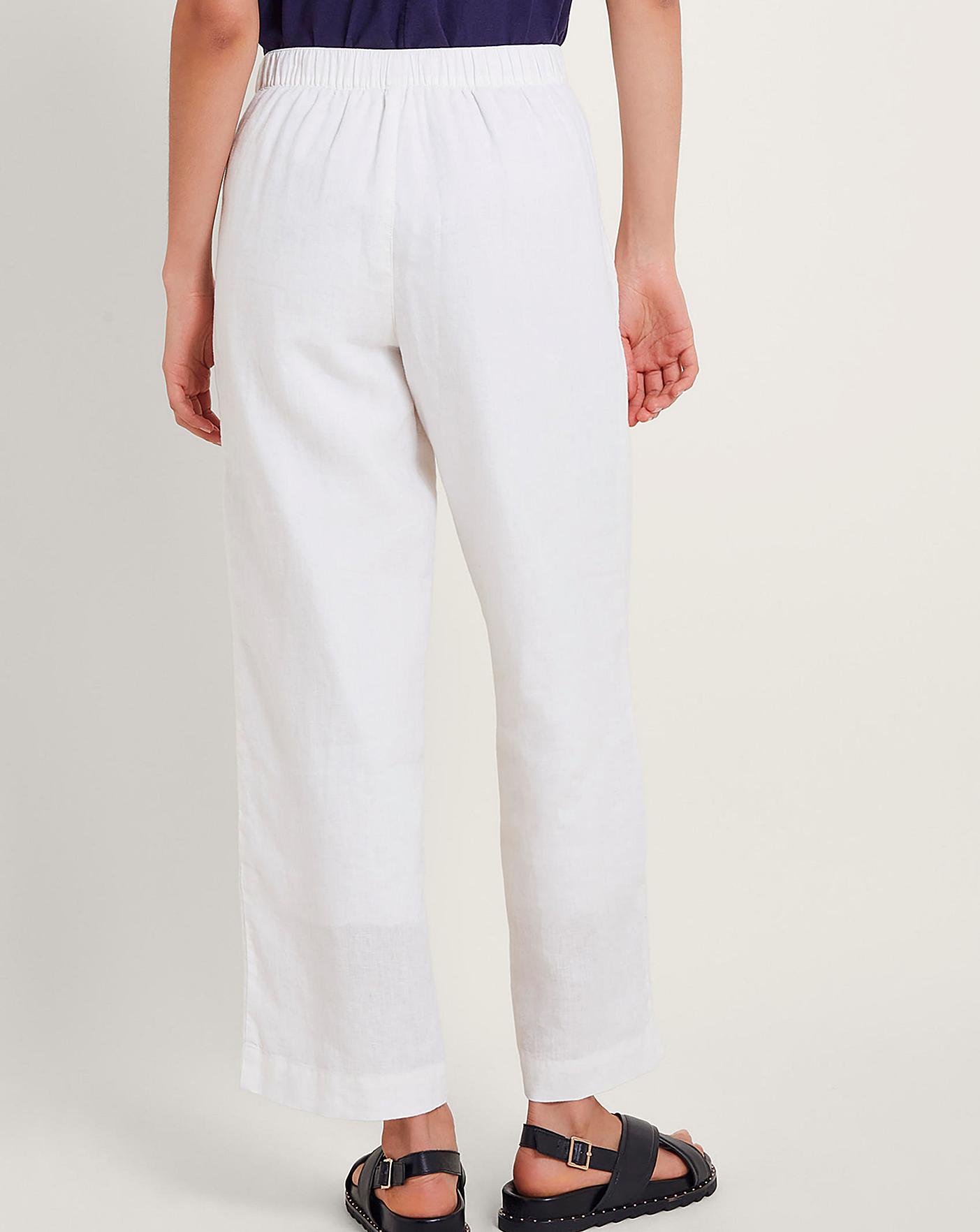 Monsoon Parker Linen Crop Trousers | Fashion World