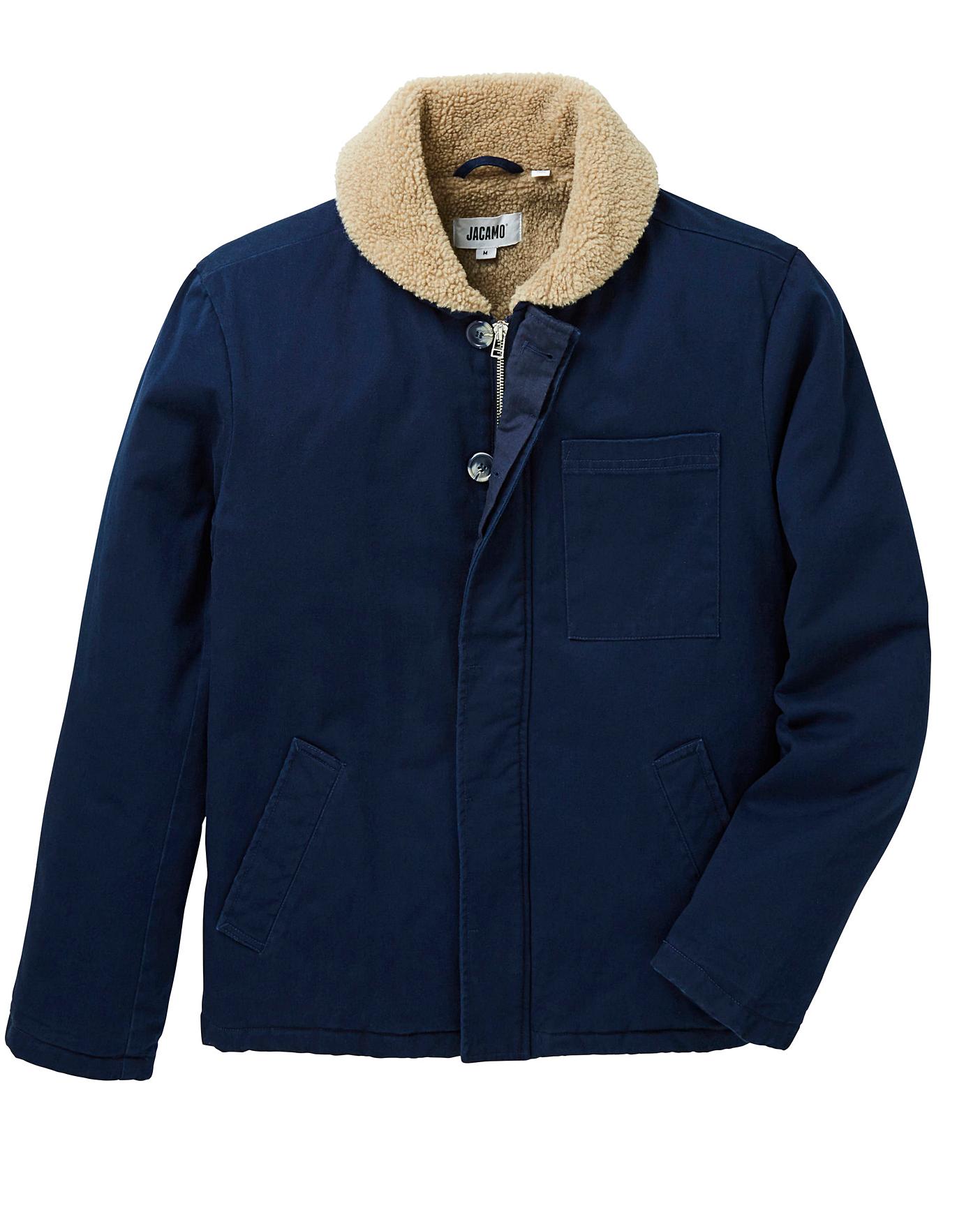 navy borg collar jacket