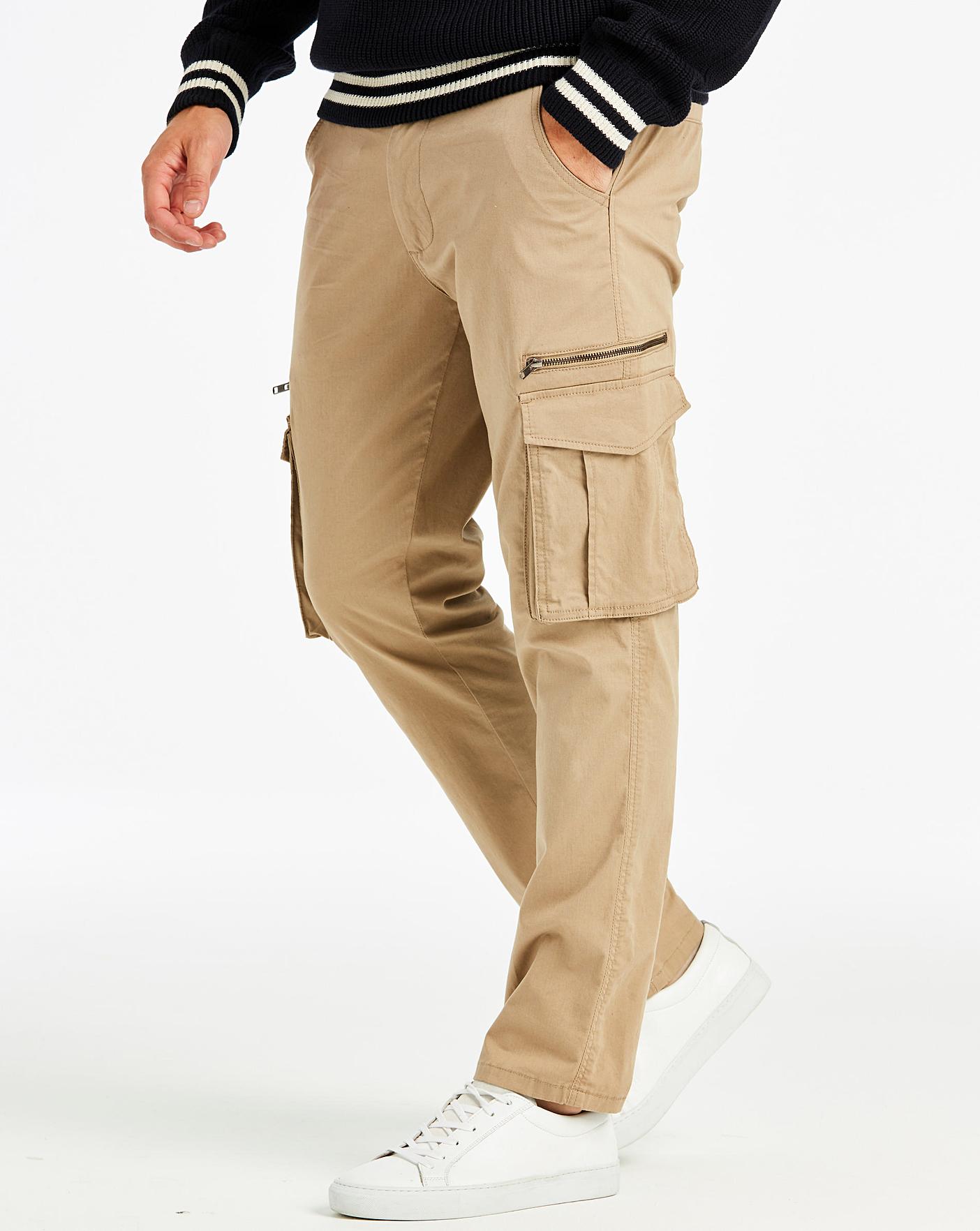 Sand Tapered Cargo Trouser 33 in | Jacamo