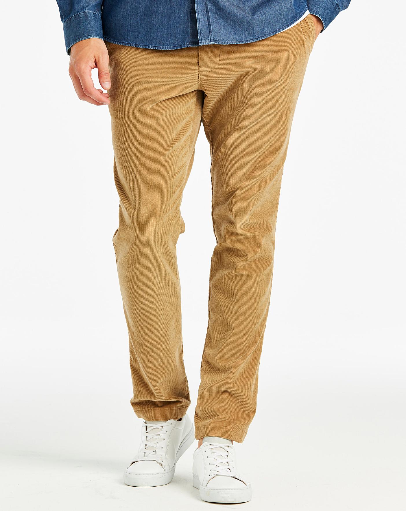 Tan Stretch Cord Trousers 29in Jacamo
