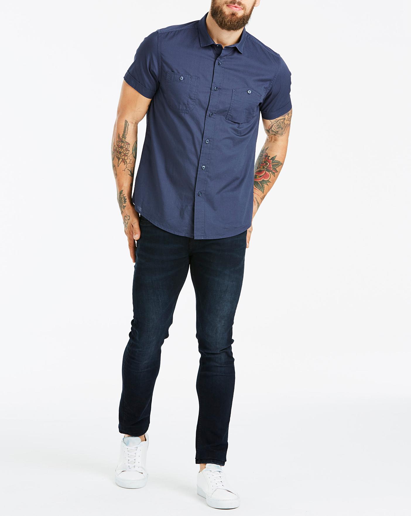 Jacamo Navy Military S/S Shirt Long 