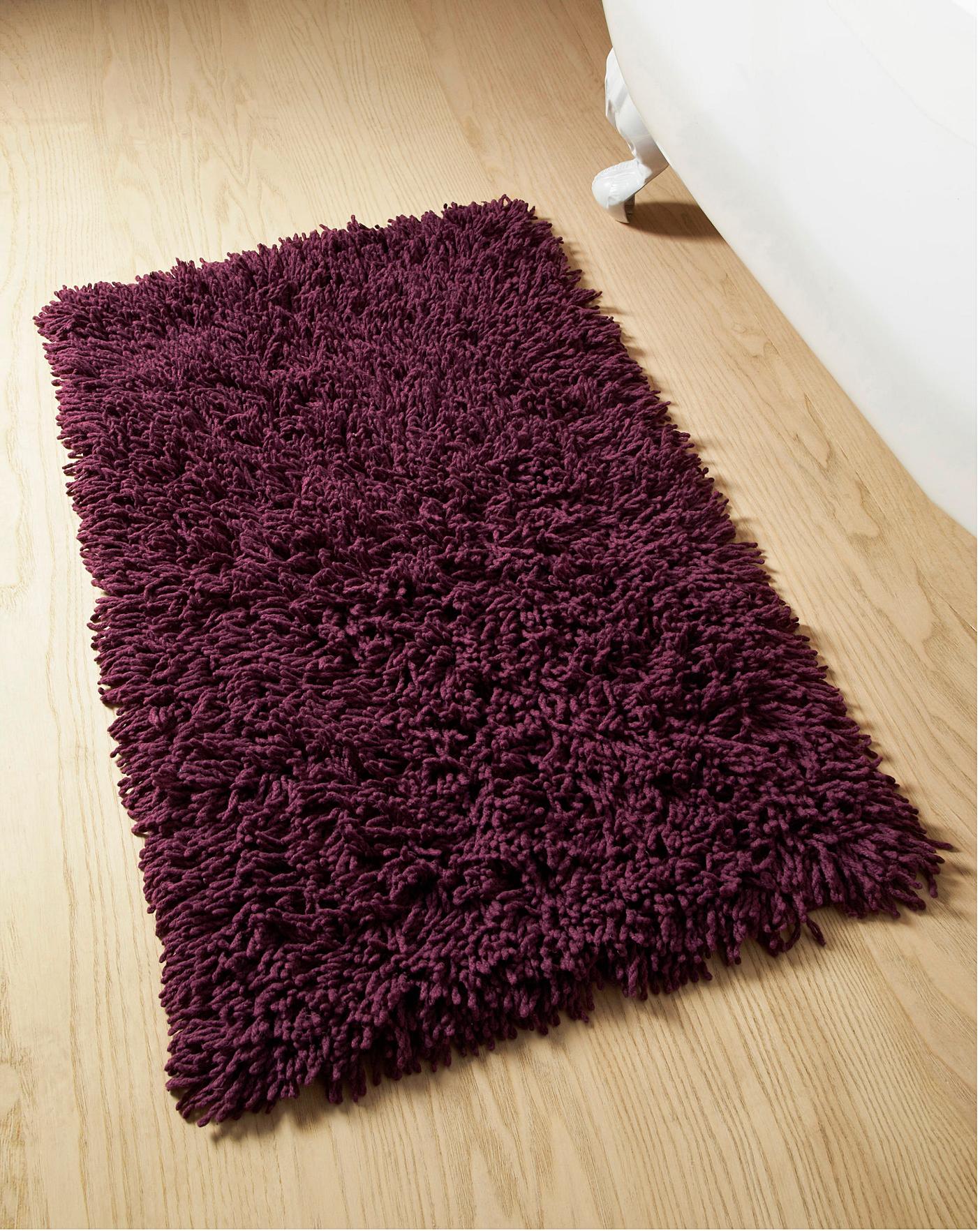 Everyday Twist Cotton Bath Mat Aubergine J D Williams