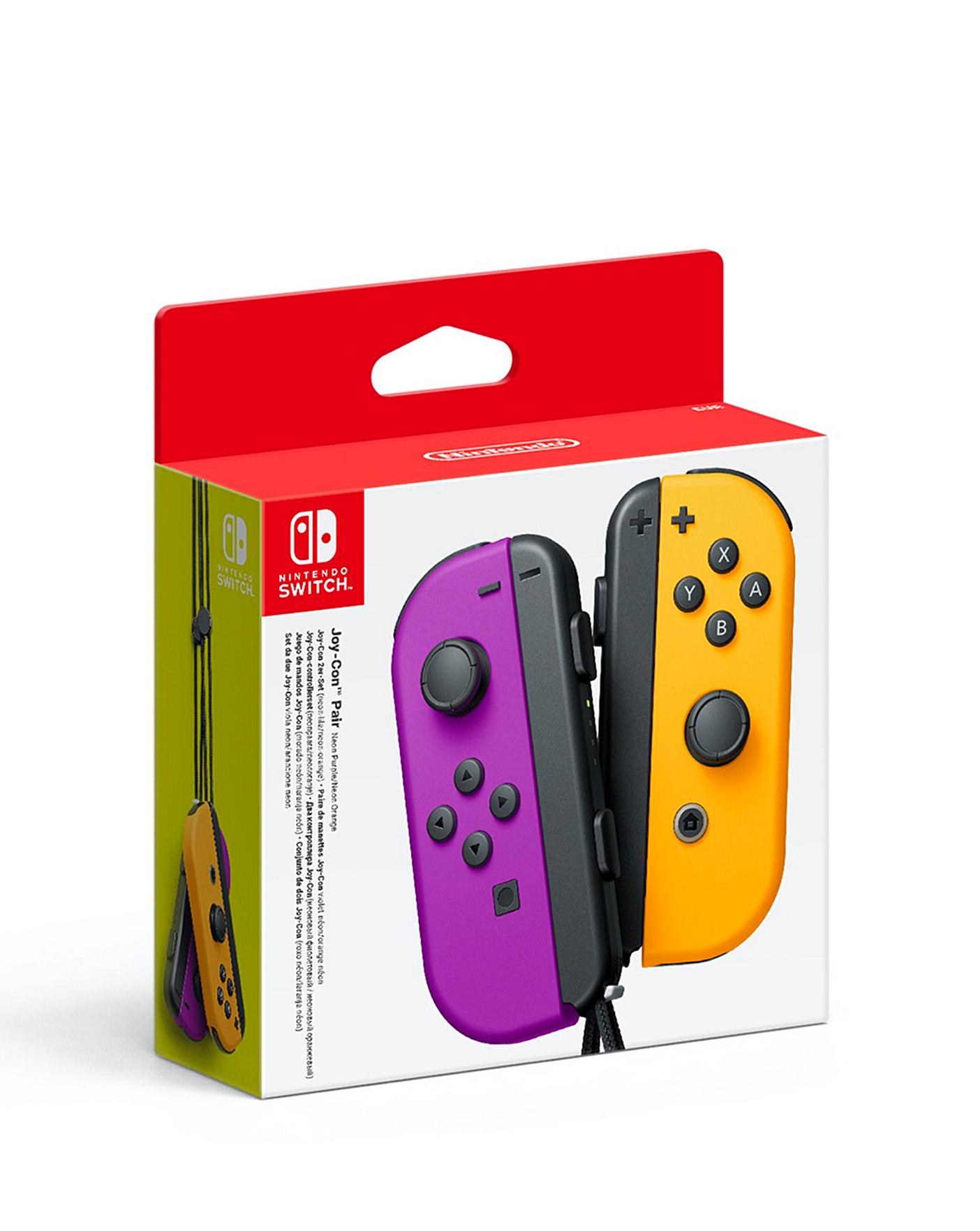 Nintendo Joy Con Pair Neon Purple Orange Oxendales