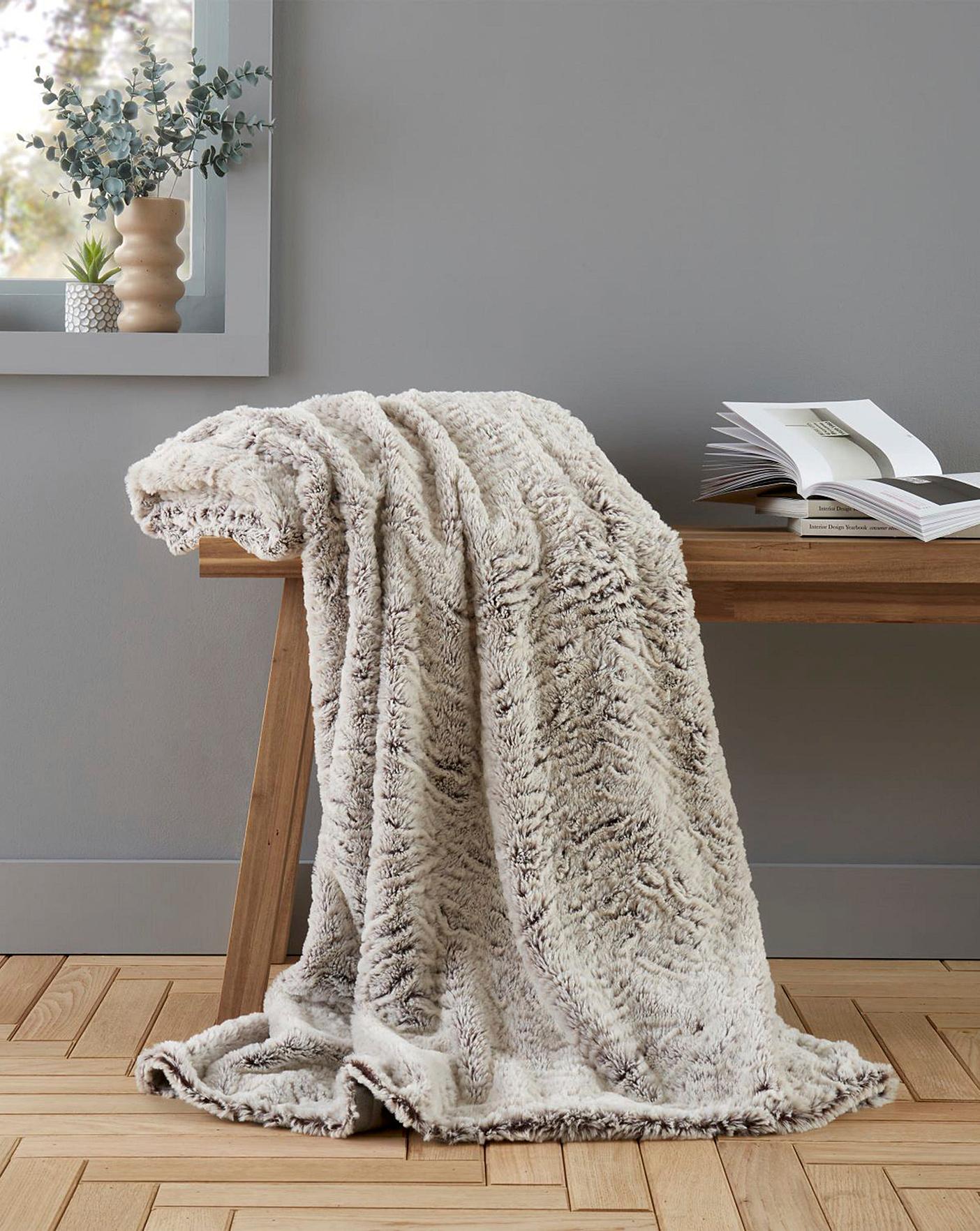 Wolf Faux Fur Throw Oxendales