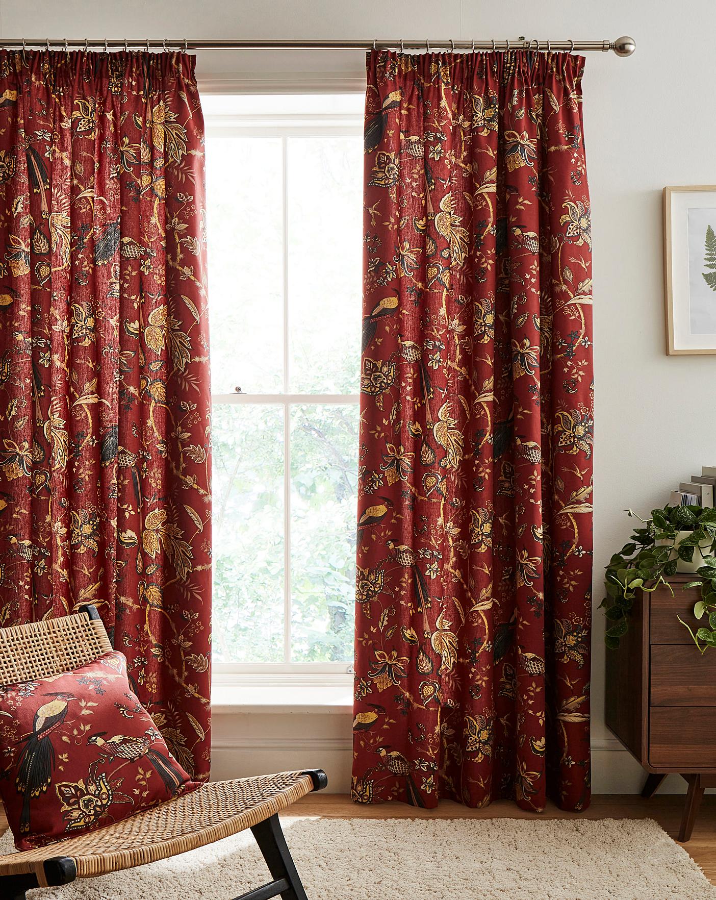 Windsor Printed Pencil Pleat Curtains | Ambrose Wilson