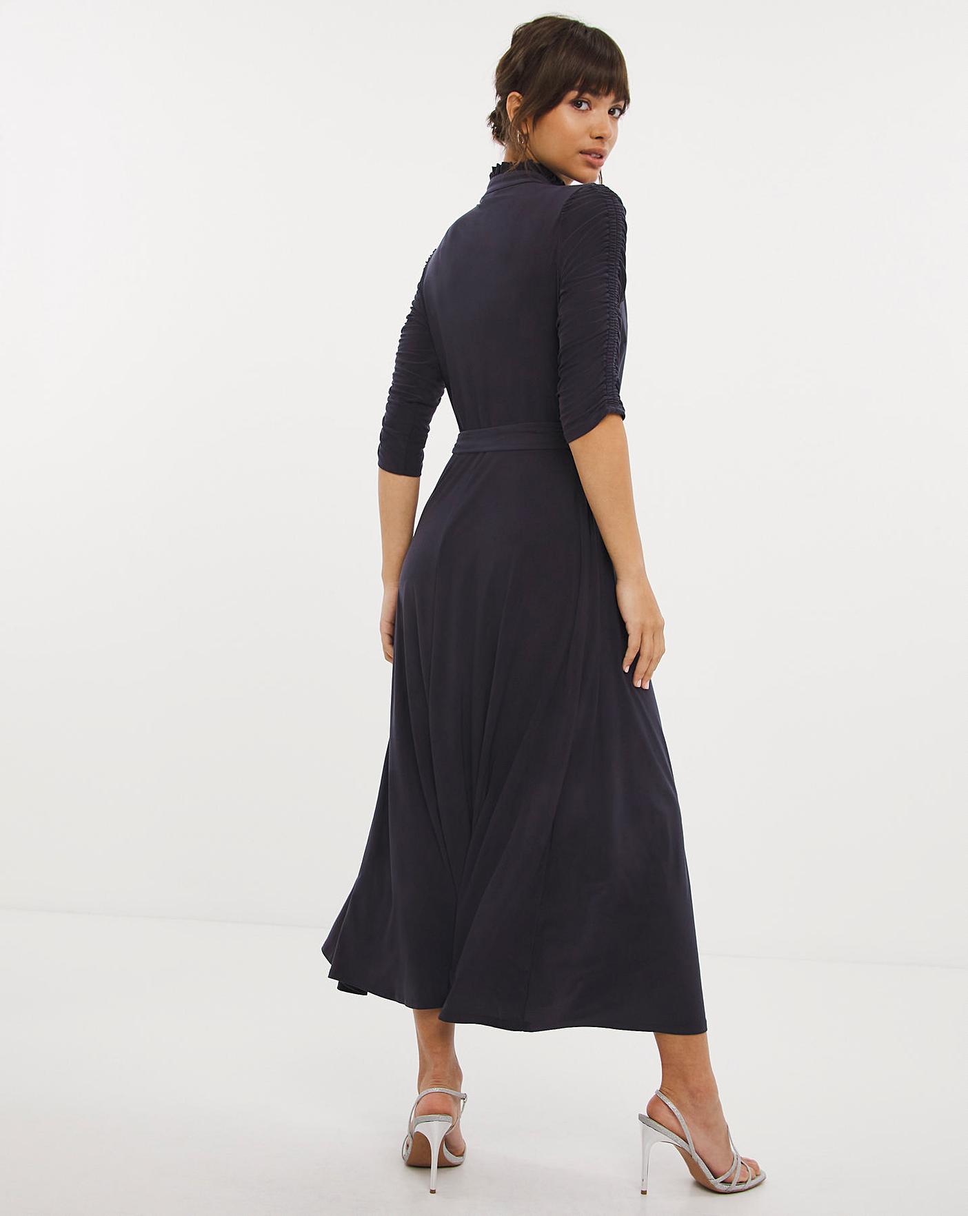 Joanna Hope Ruched Sleeve Midi Dress | Oxendales