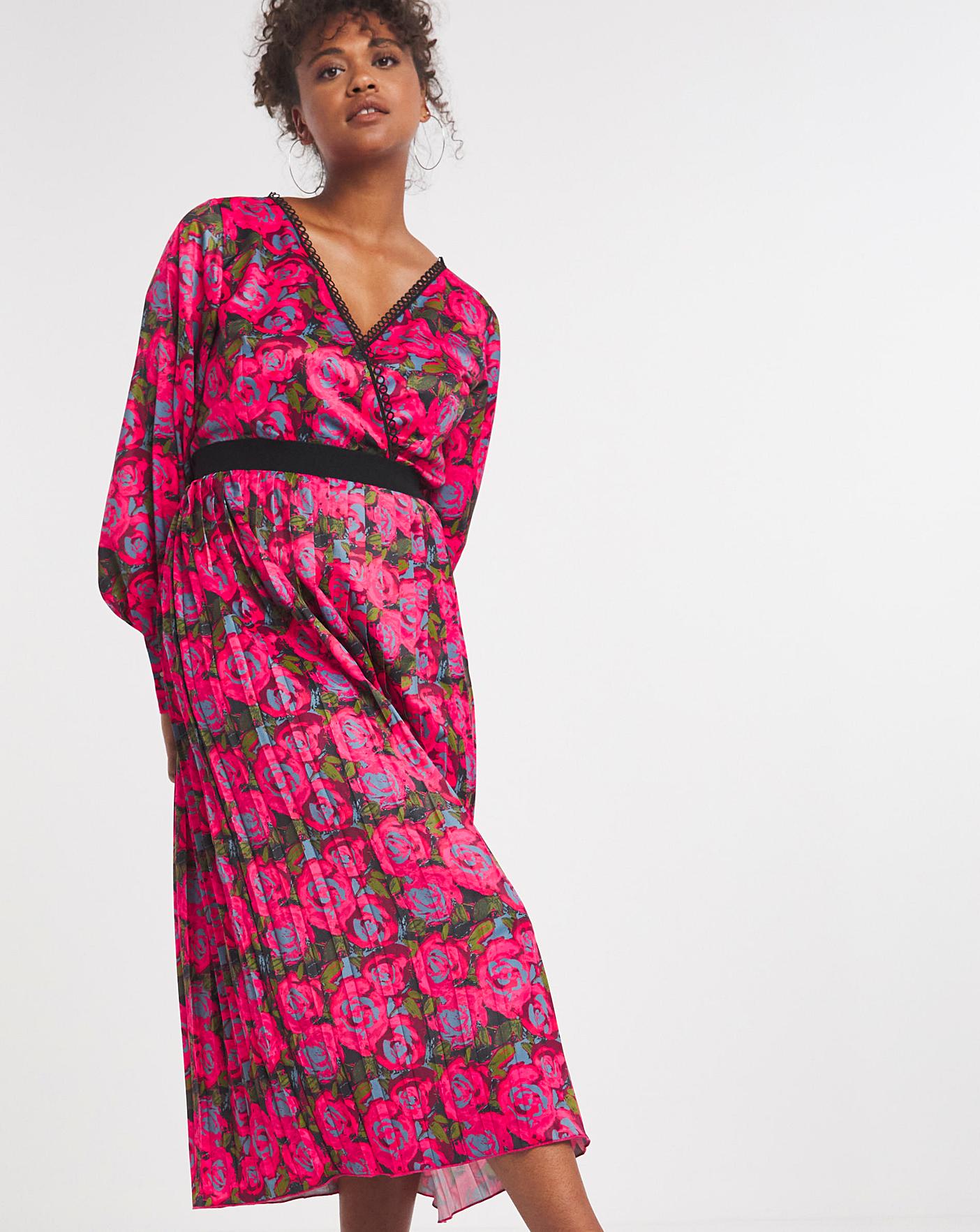 Little Mistress Printed Wrap Dress | Simply Be