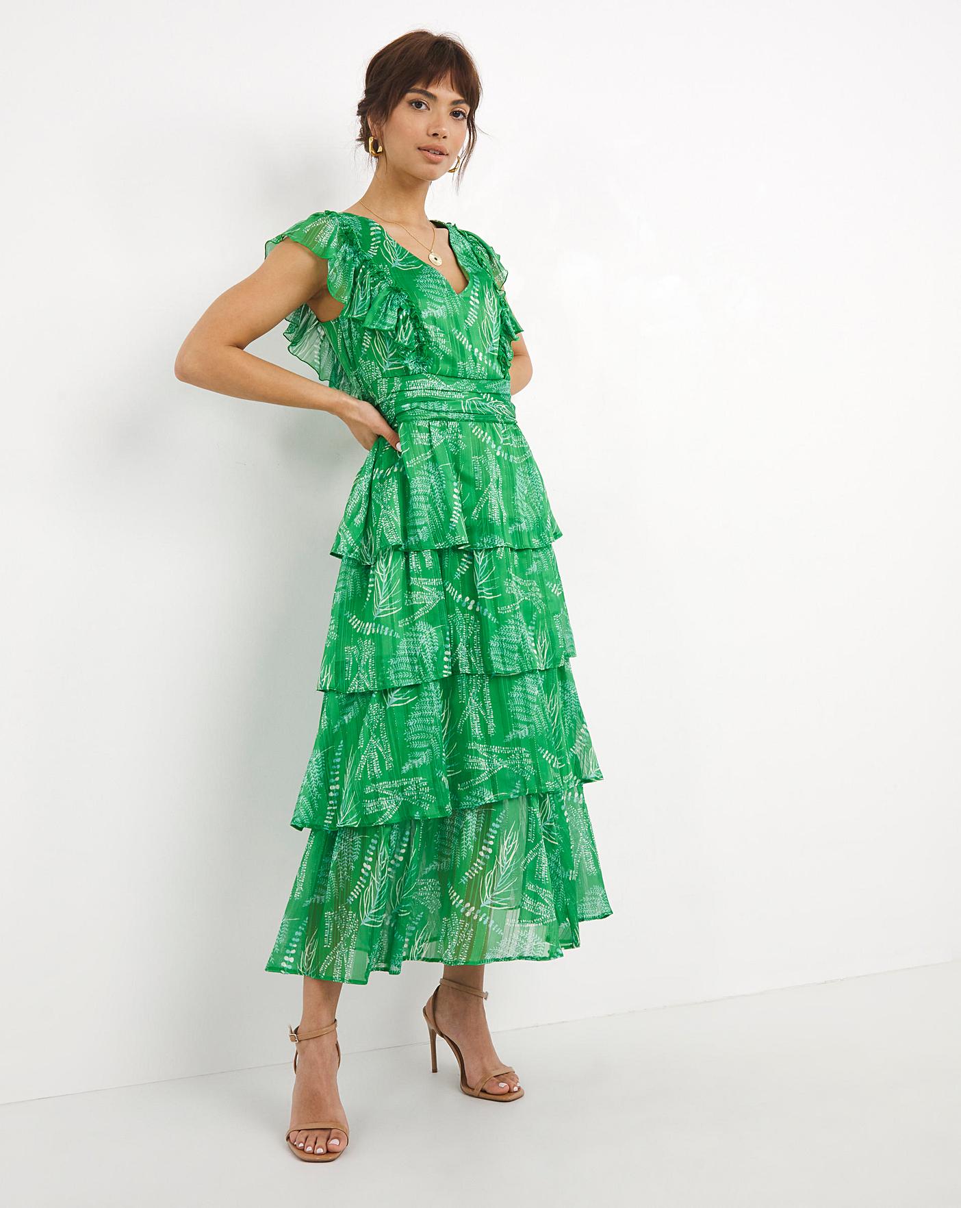 Joanna Hope Tiered Printed Midi Dress | Ambrose Wilson