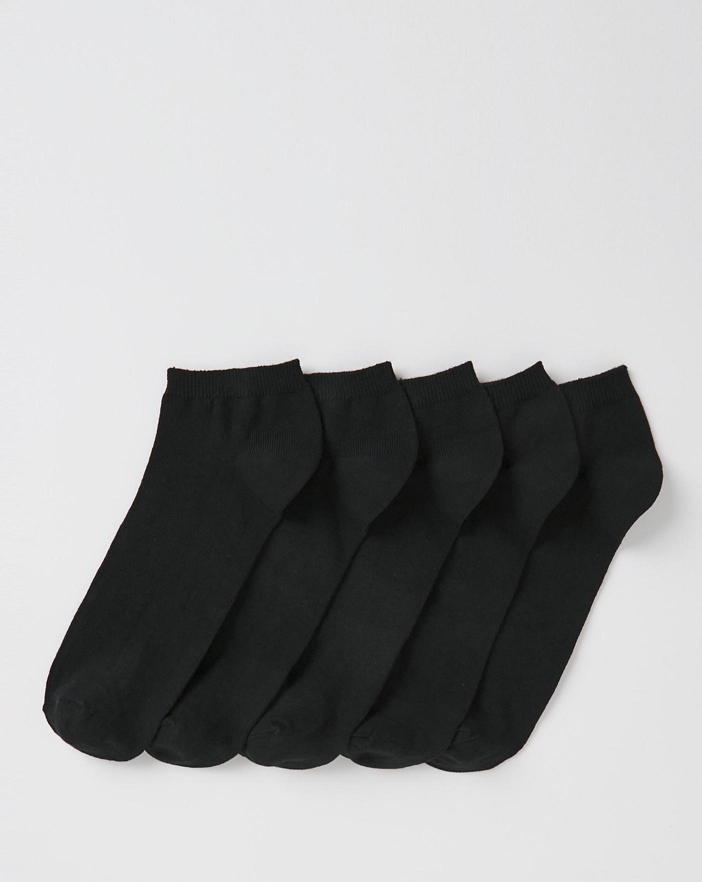 Men's 5 Pack Black Trainer Socks