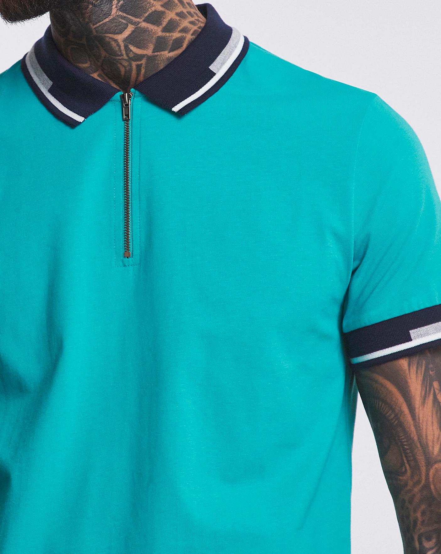 Zip Neck Jersey Polo Long