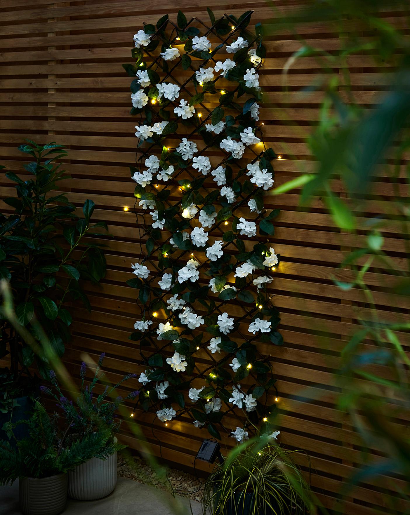 Pre-Lit Solar Hydrangea Trellis