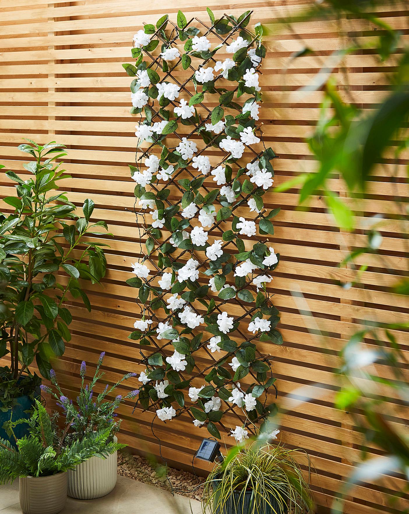 Pre-Lit Solar Hydrangea Trellis