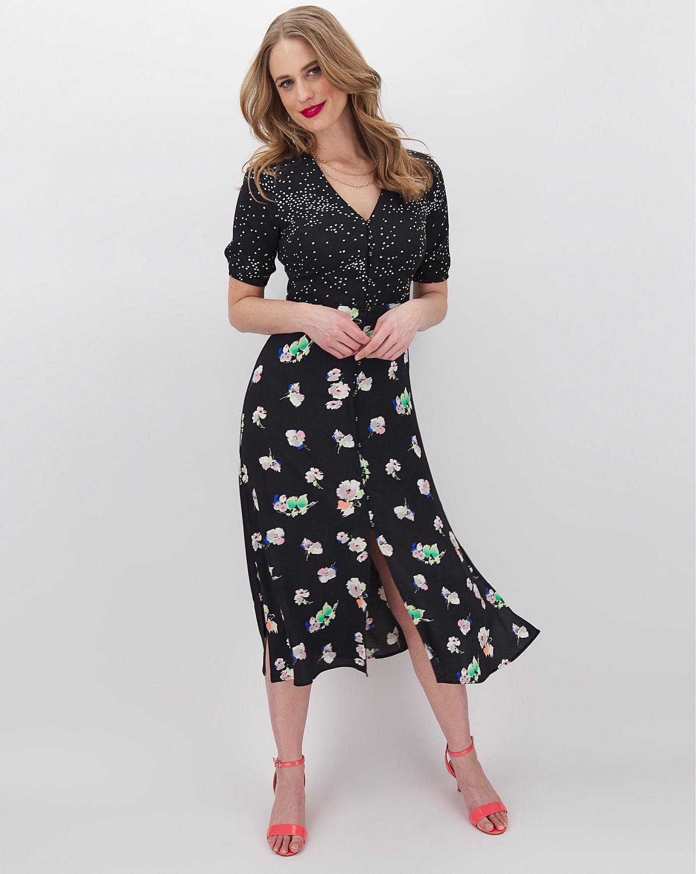 Oasis Merci Floral Patched Midi Dress 