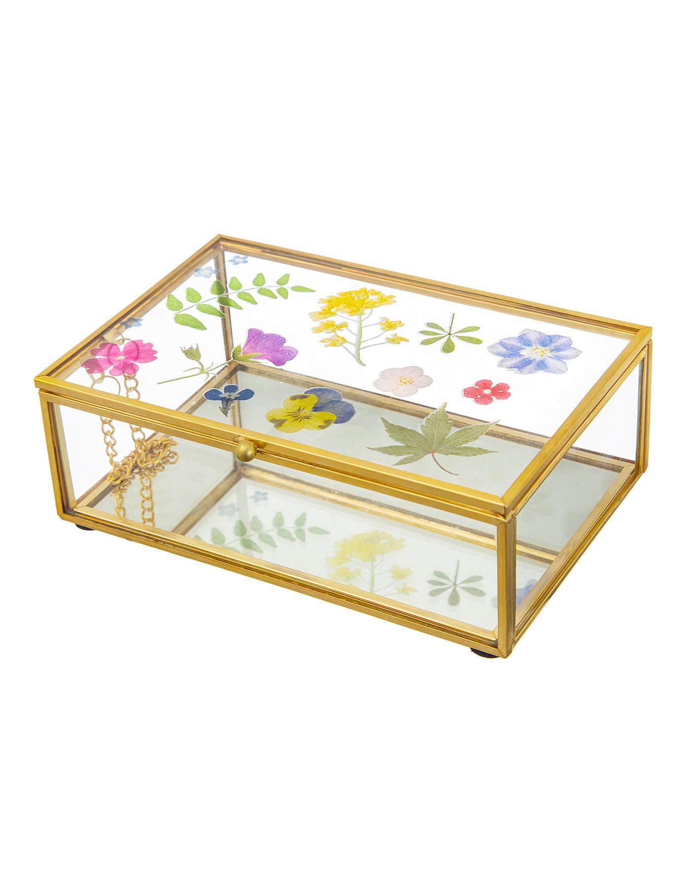 Sass Belle Flowers Glass Jewellery Box Home Essentials