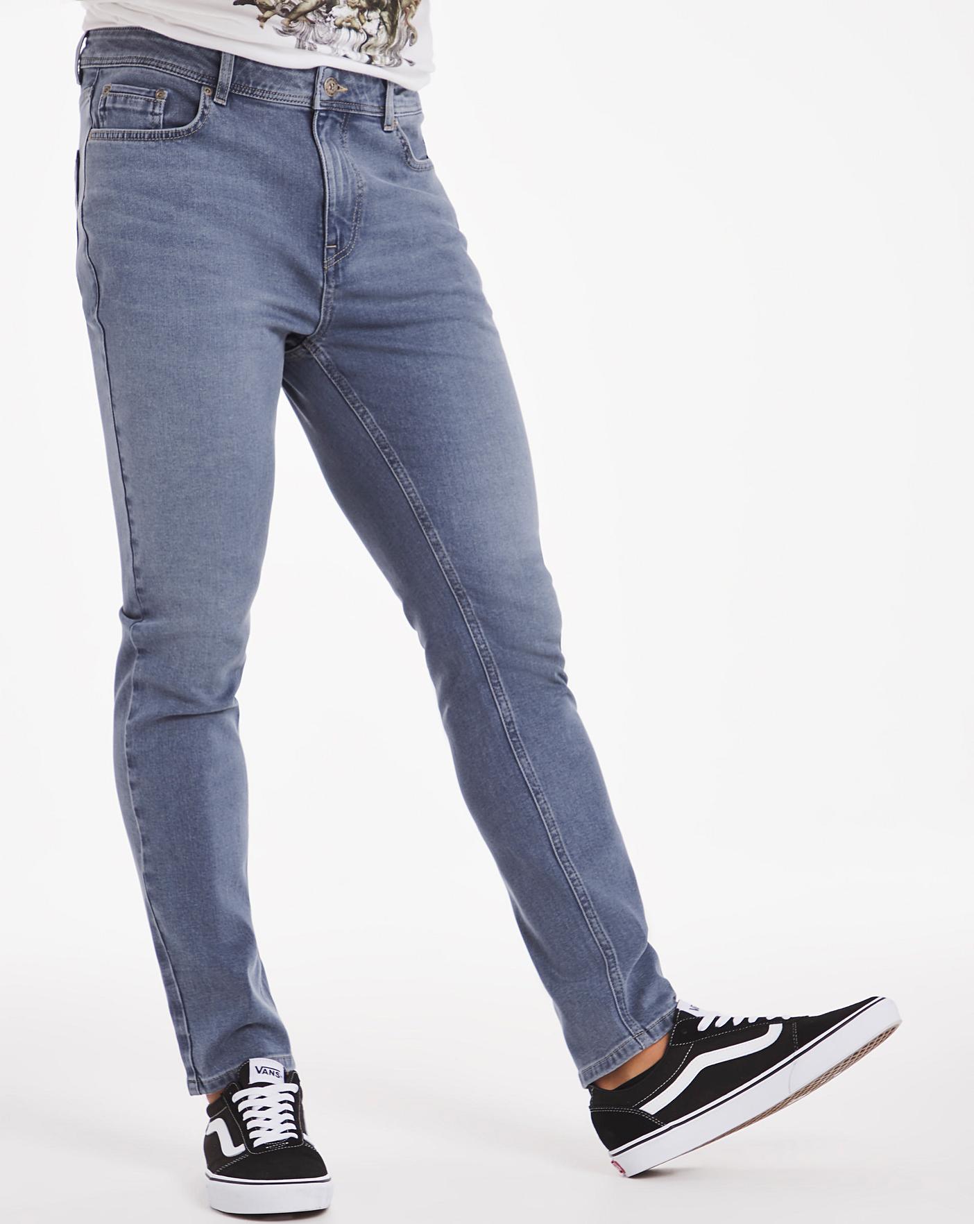 Premium Blue Grey Skinny Fit Jeans Jacamo