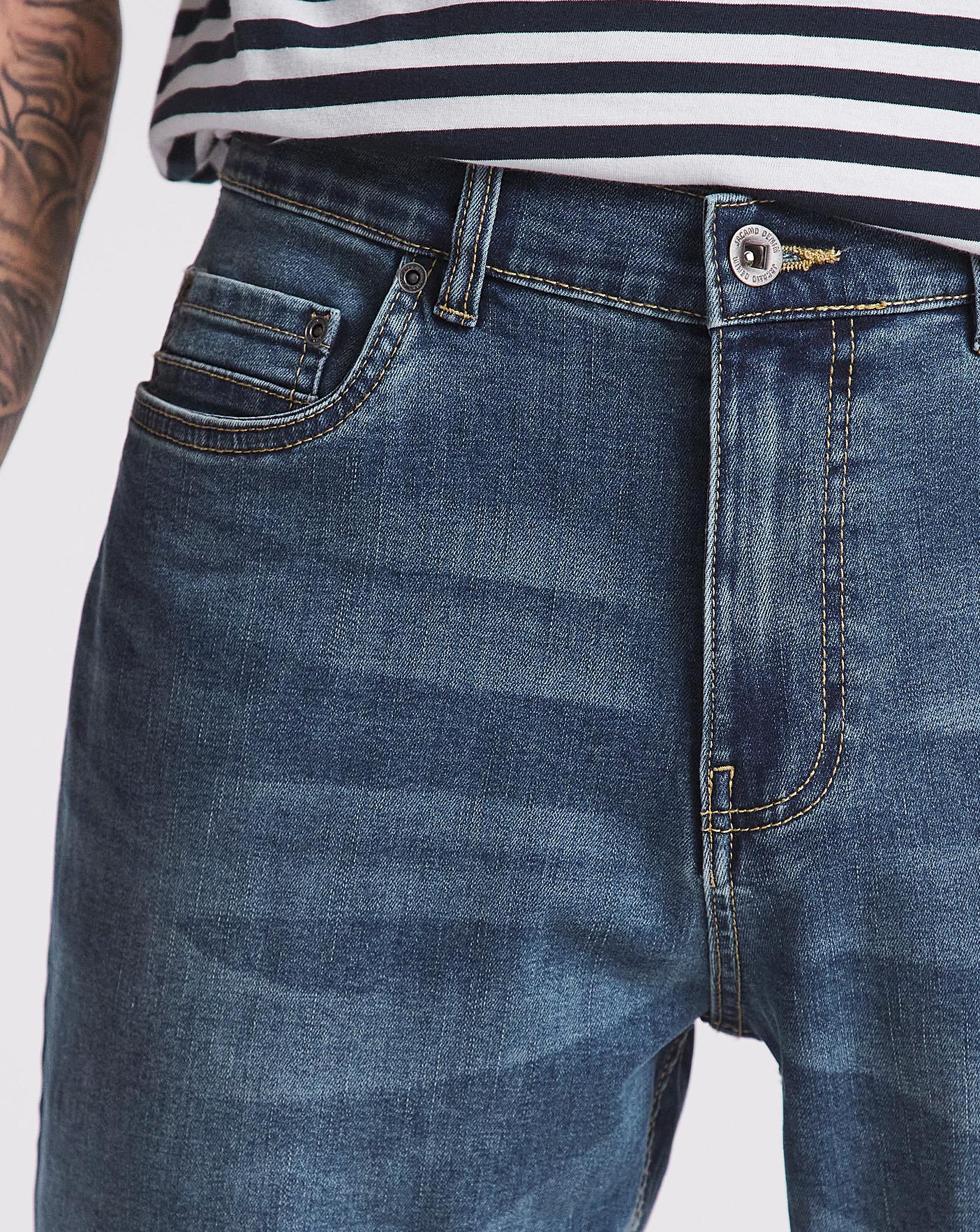 Stonewash Tapered Fit Stretch Jeans | Jacamo