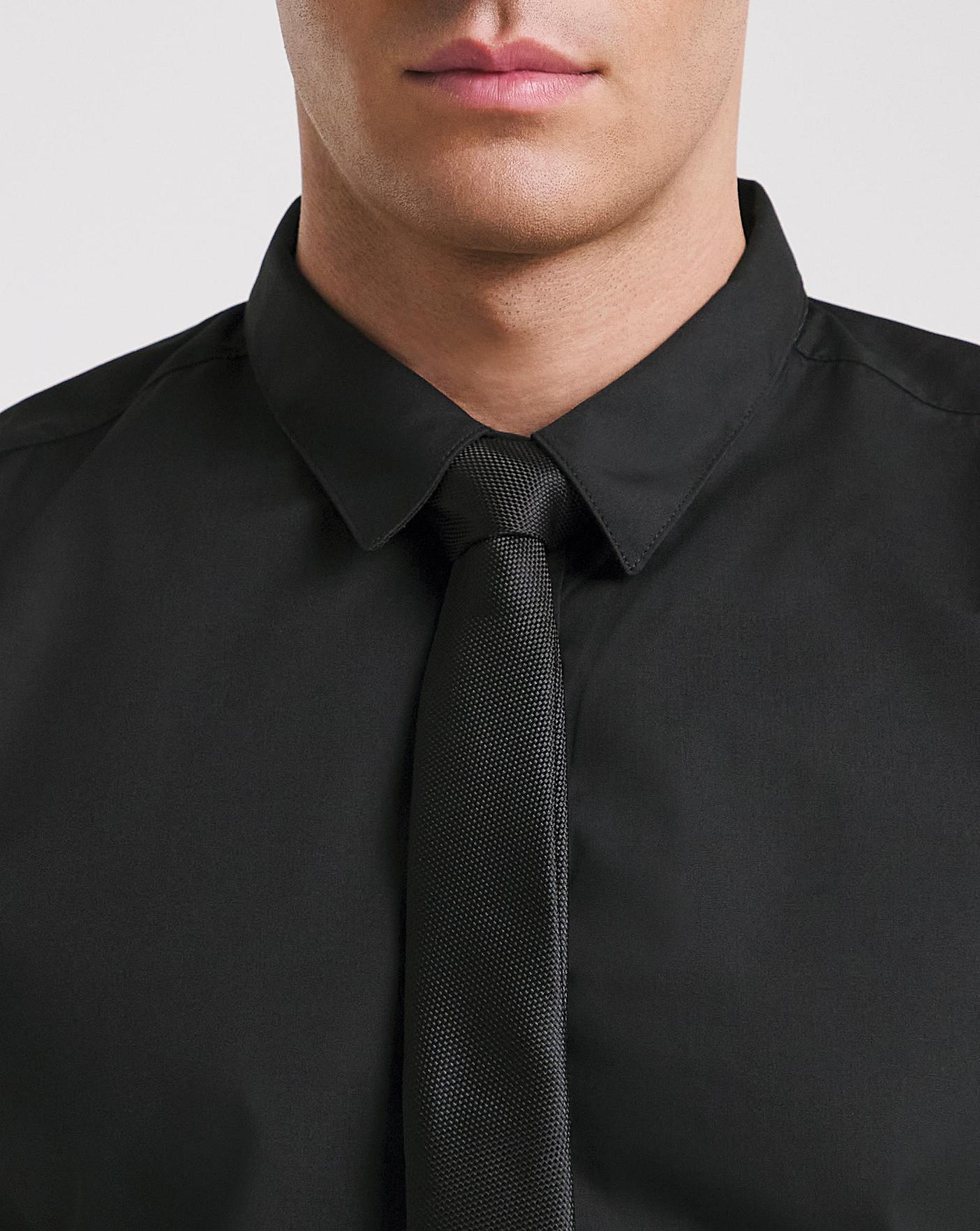 Black Short Sleeve Formal Shirt Reg | J D Williams