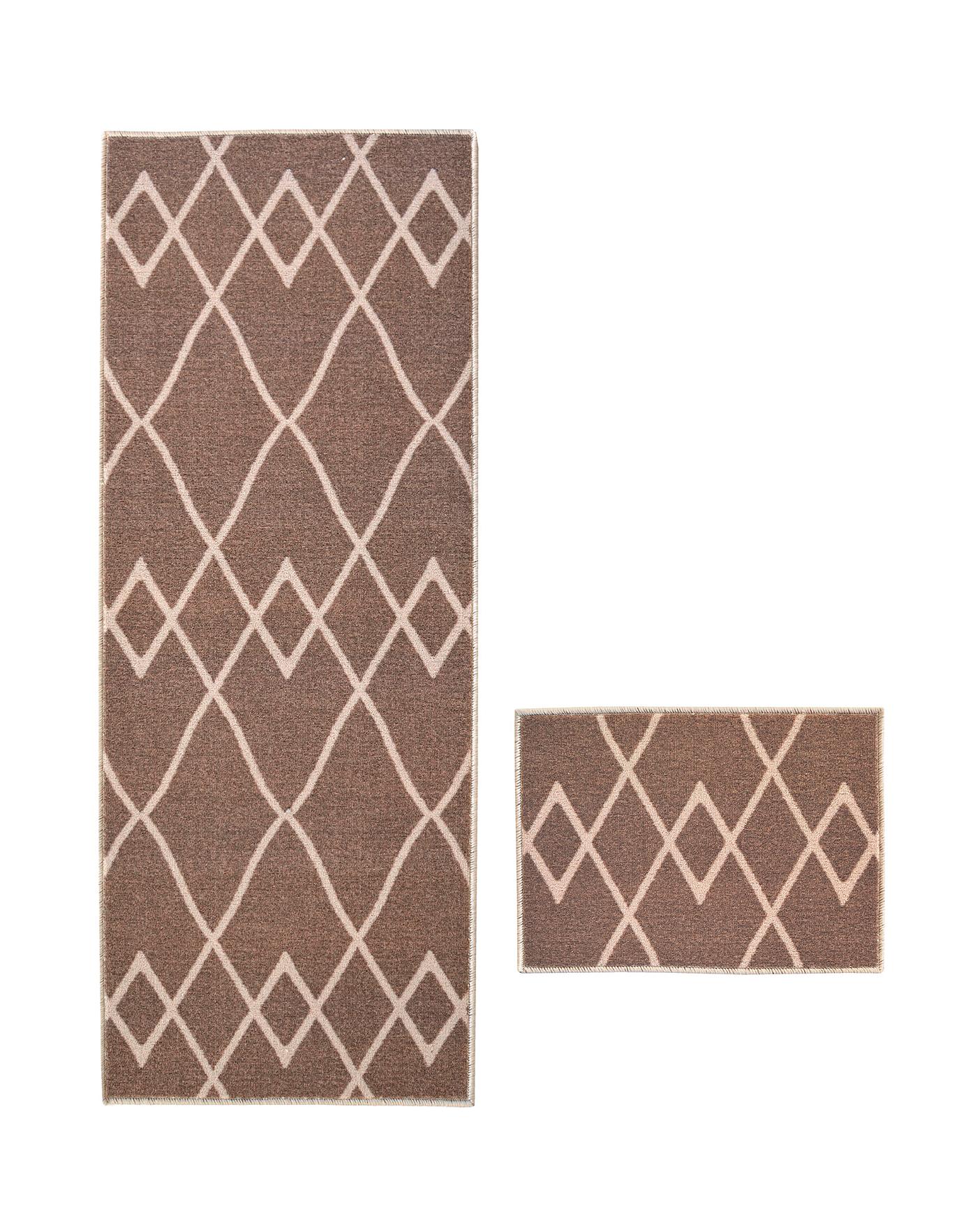 Printed Diamond Runner and Doormat Set Home Essentials