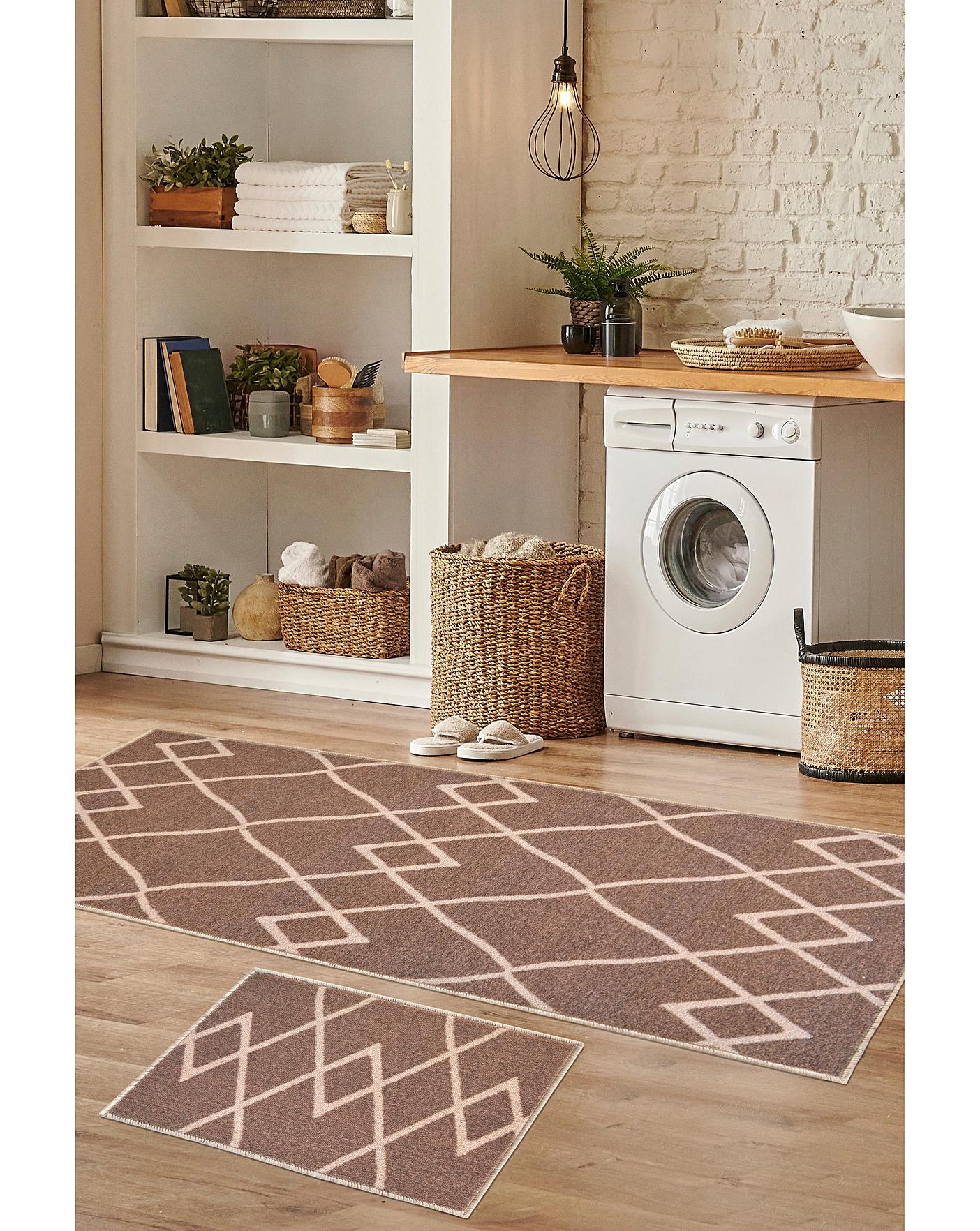 Printed Diamond Runner and Doormat Set J D Williams