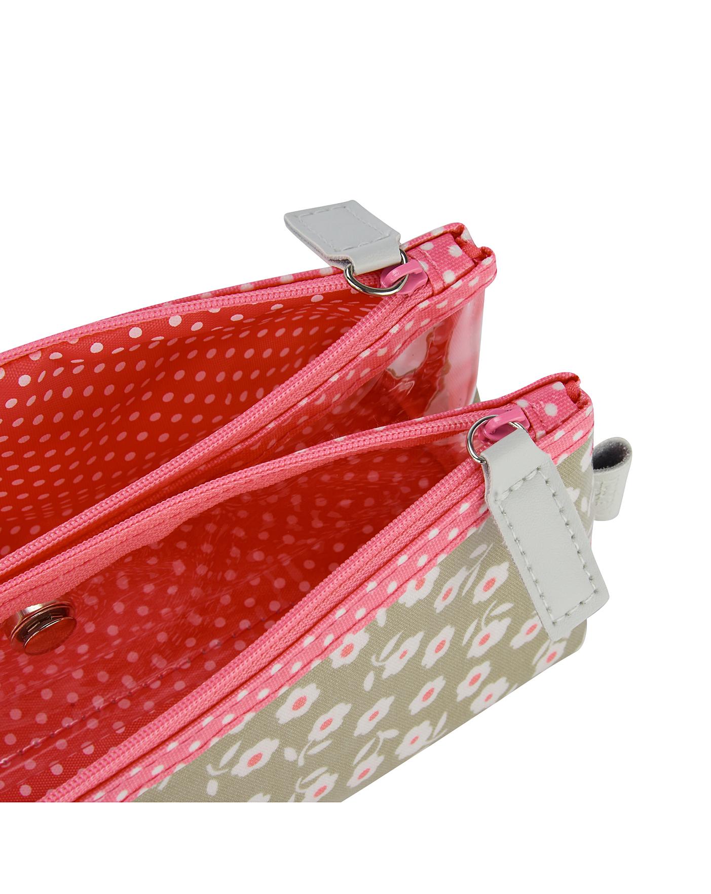 VICTORIA GREEN FOLDING MAKEUP BAG DAISY J D Williams