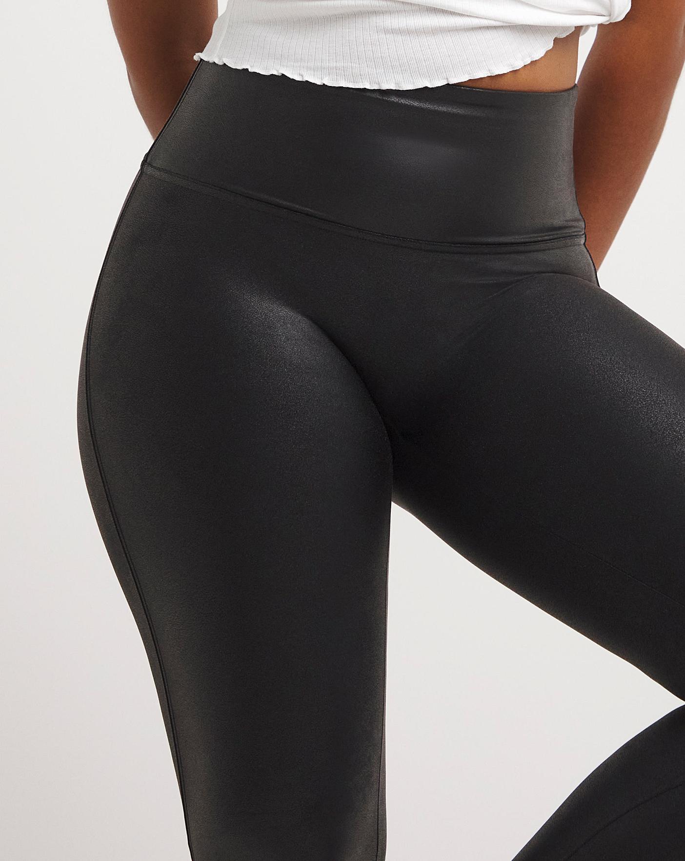 Buy SPANX® Medium Control Black Faux Leather Shaping Leggings from