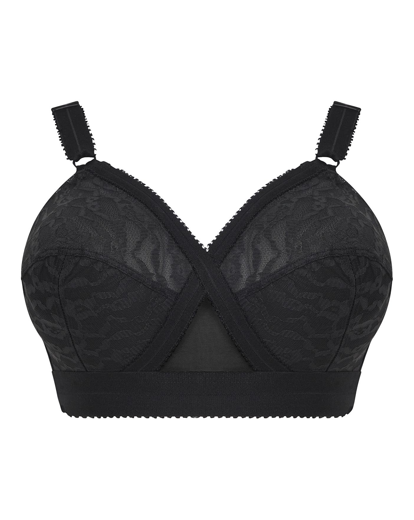 PLAYTEX Womens Cross Your Heart Non-Underwired Bra With Broderie Anglaise  Black Size US 36C FR 95C at  Women's Clothing store