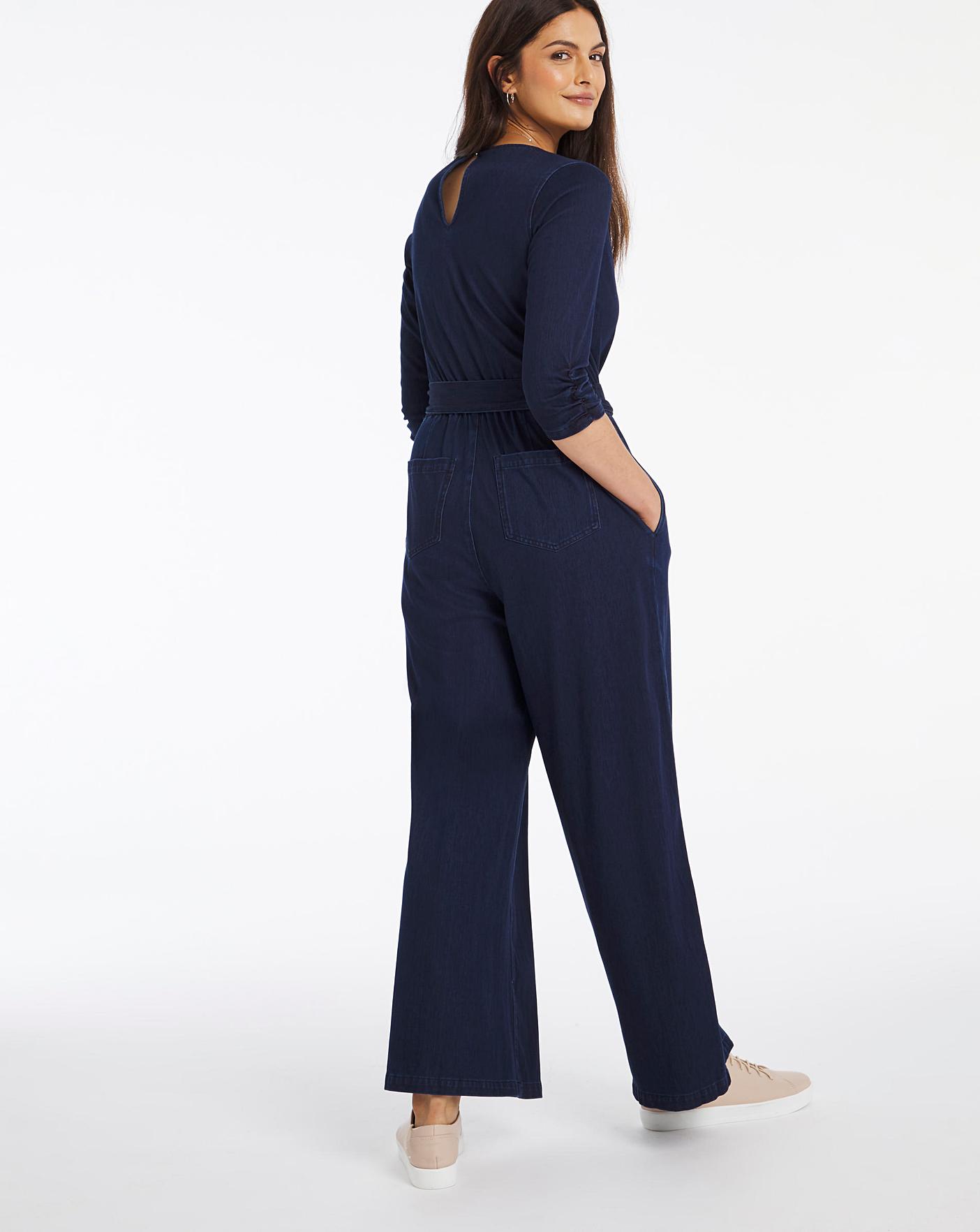 Indigo Jersey Denim Jumpsuit | Oxendales