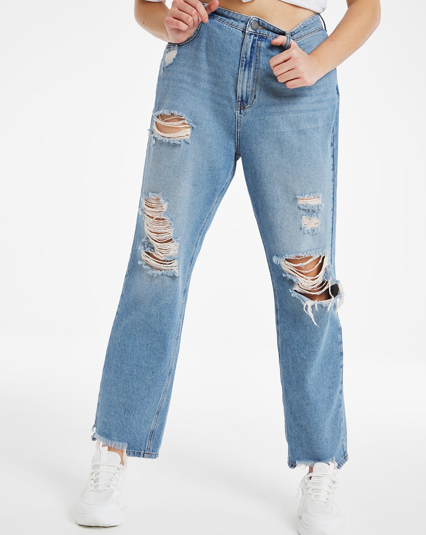 ripped dad jeans