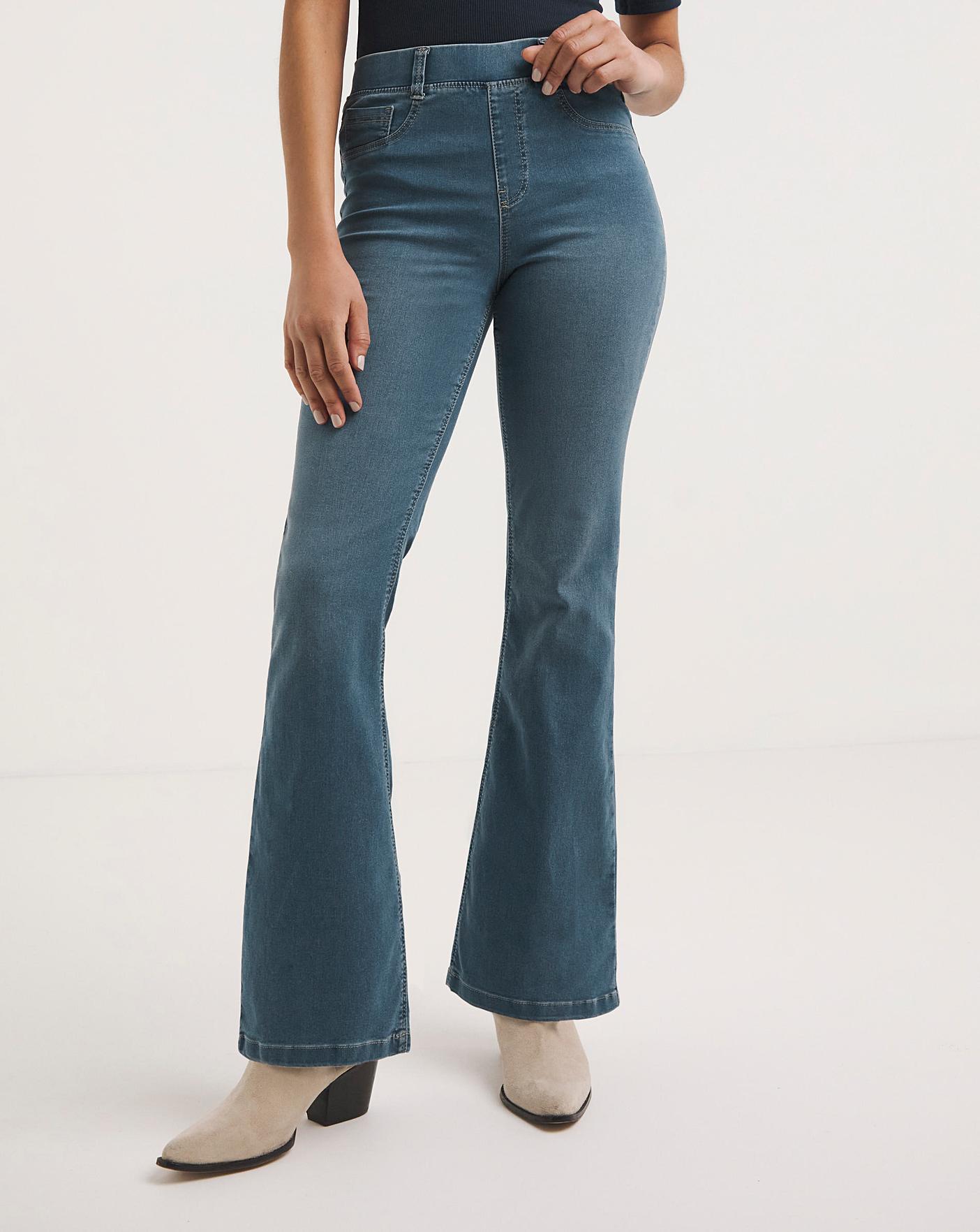 Simply Be Erin Ladies Bootcut Long Leg Jeans Jeggings Size 10 Elastic Waist  28