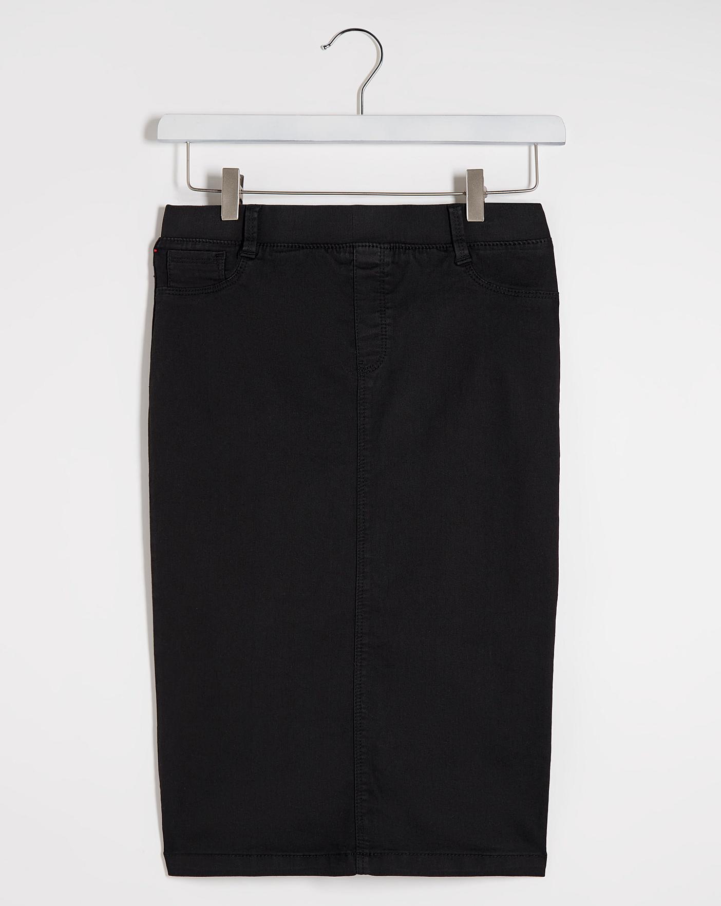 Pull-on Denim Skirt with 5 Pockets – Rekucci