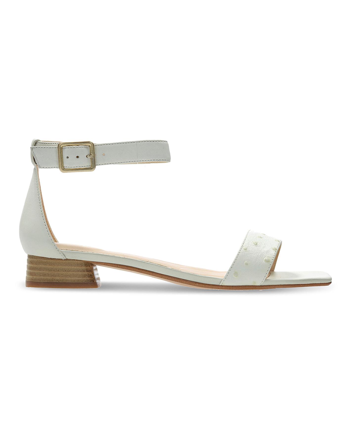 clarks white leather sandals