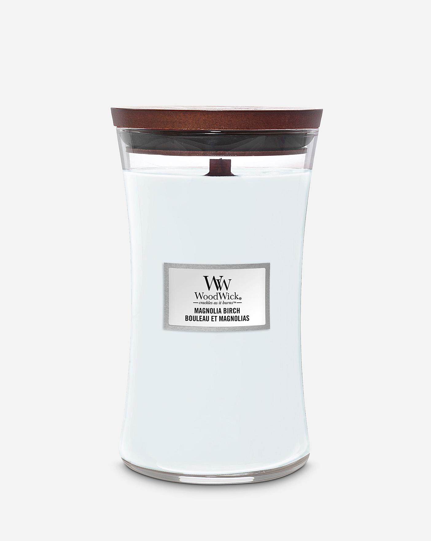 Woodwick Hourglass Large Magnolia Birch