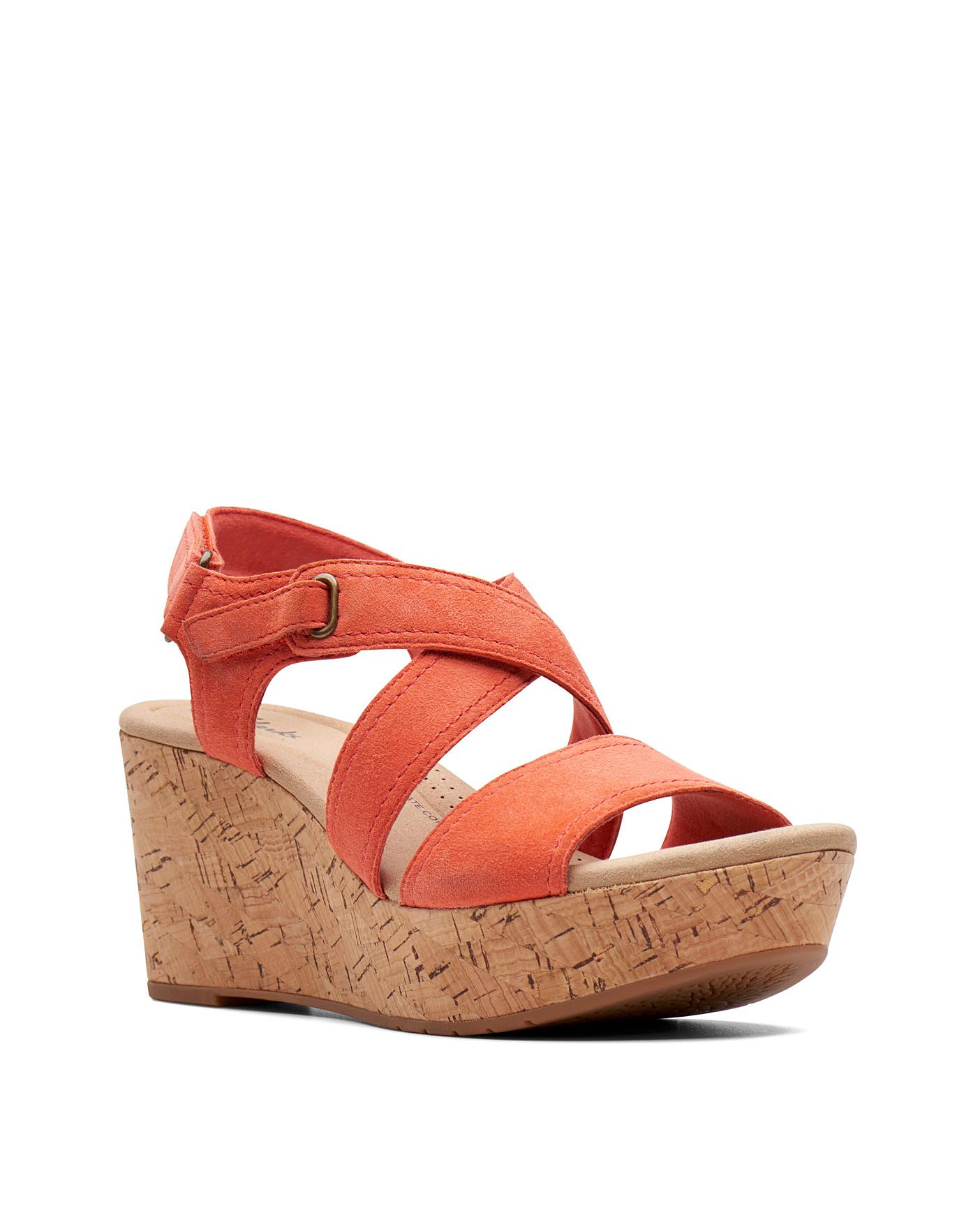 Clarks wide cheap fit wedge sandals