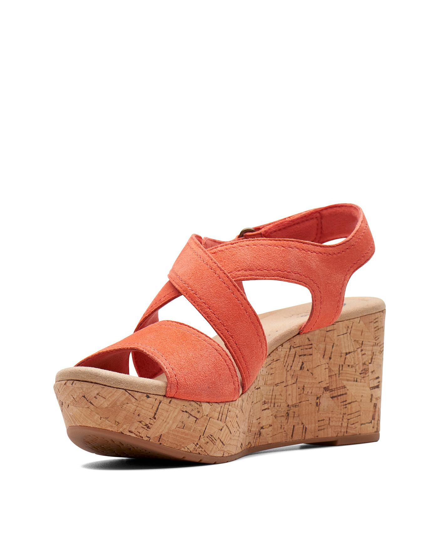 Clarks comfort best sale wedge sandals