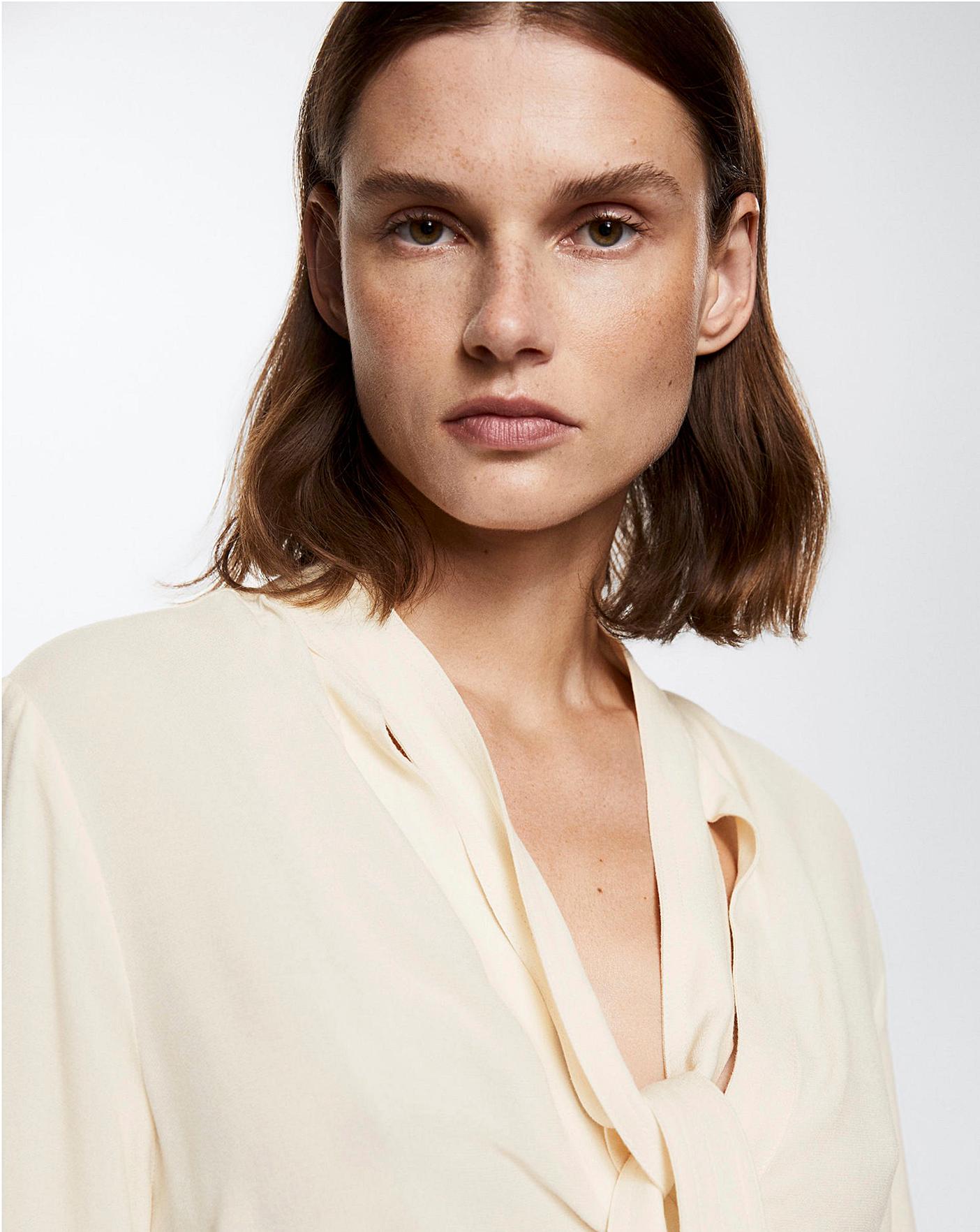 Mango Laila Tie-Neck Blouse | J D Williams