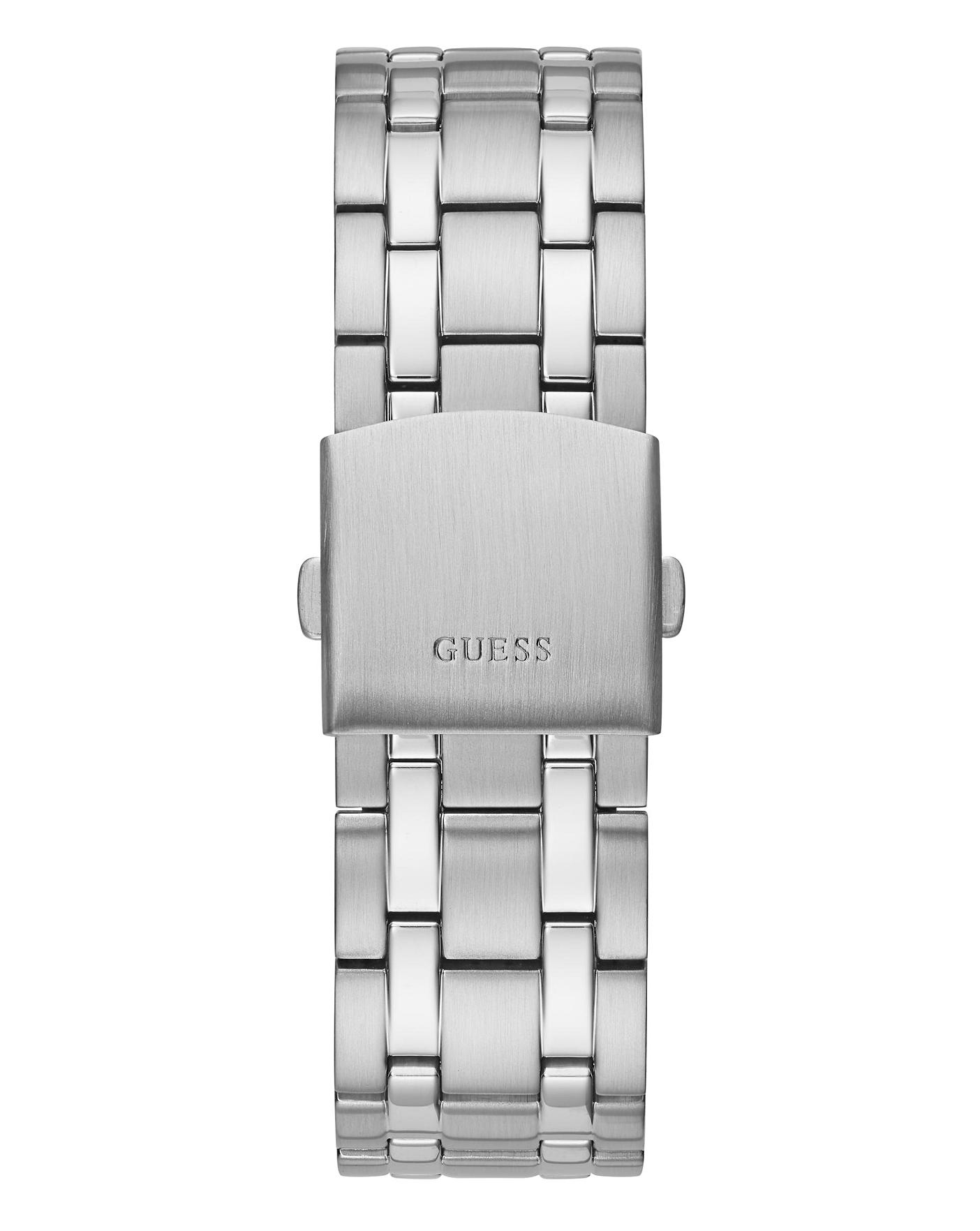 Mens Guess Continental Silver Watch Marisota